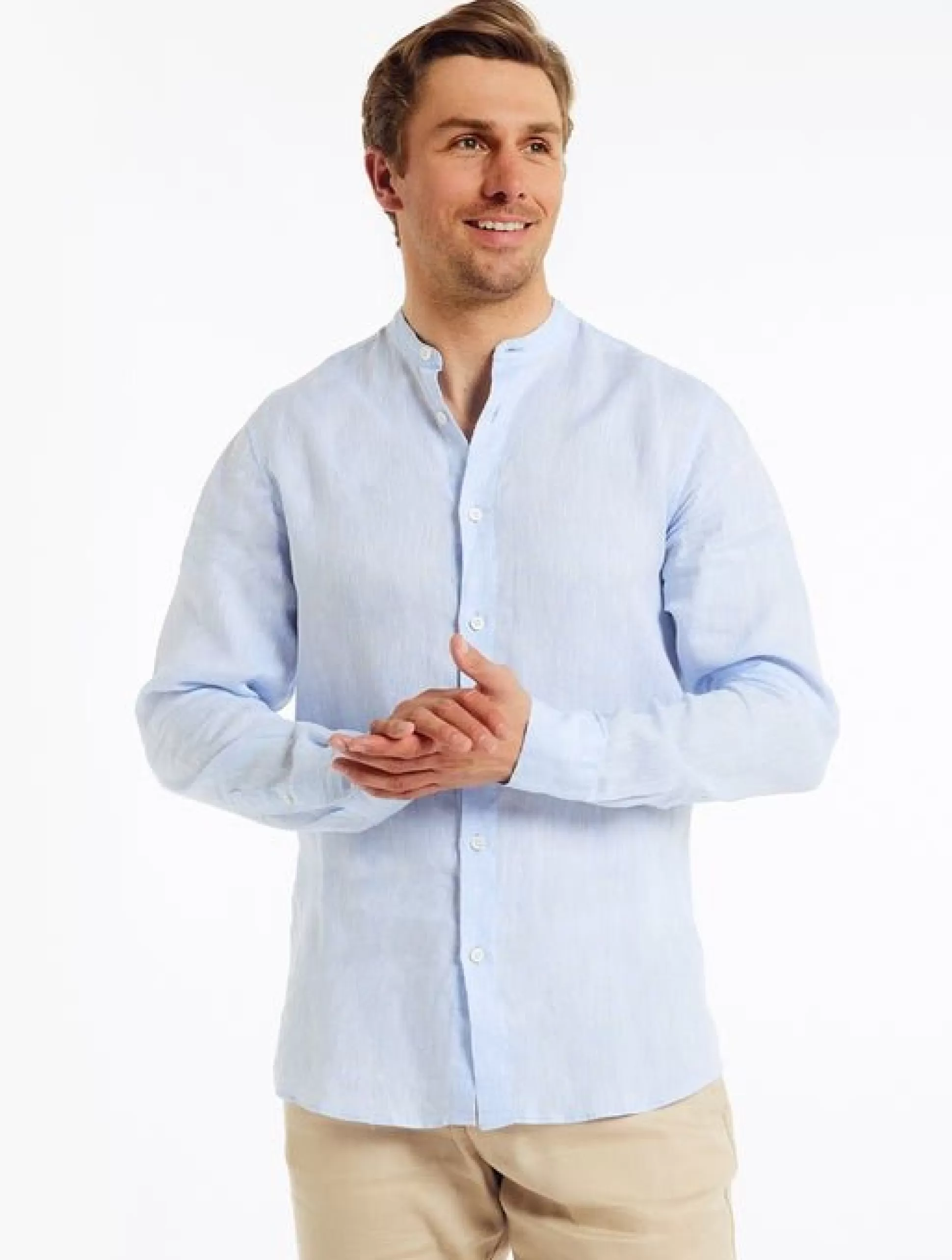 Hot Henry Bucks FRESCOBOL CARIOCA Jorge Linen Shirt BABY BLUE