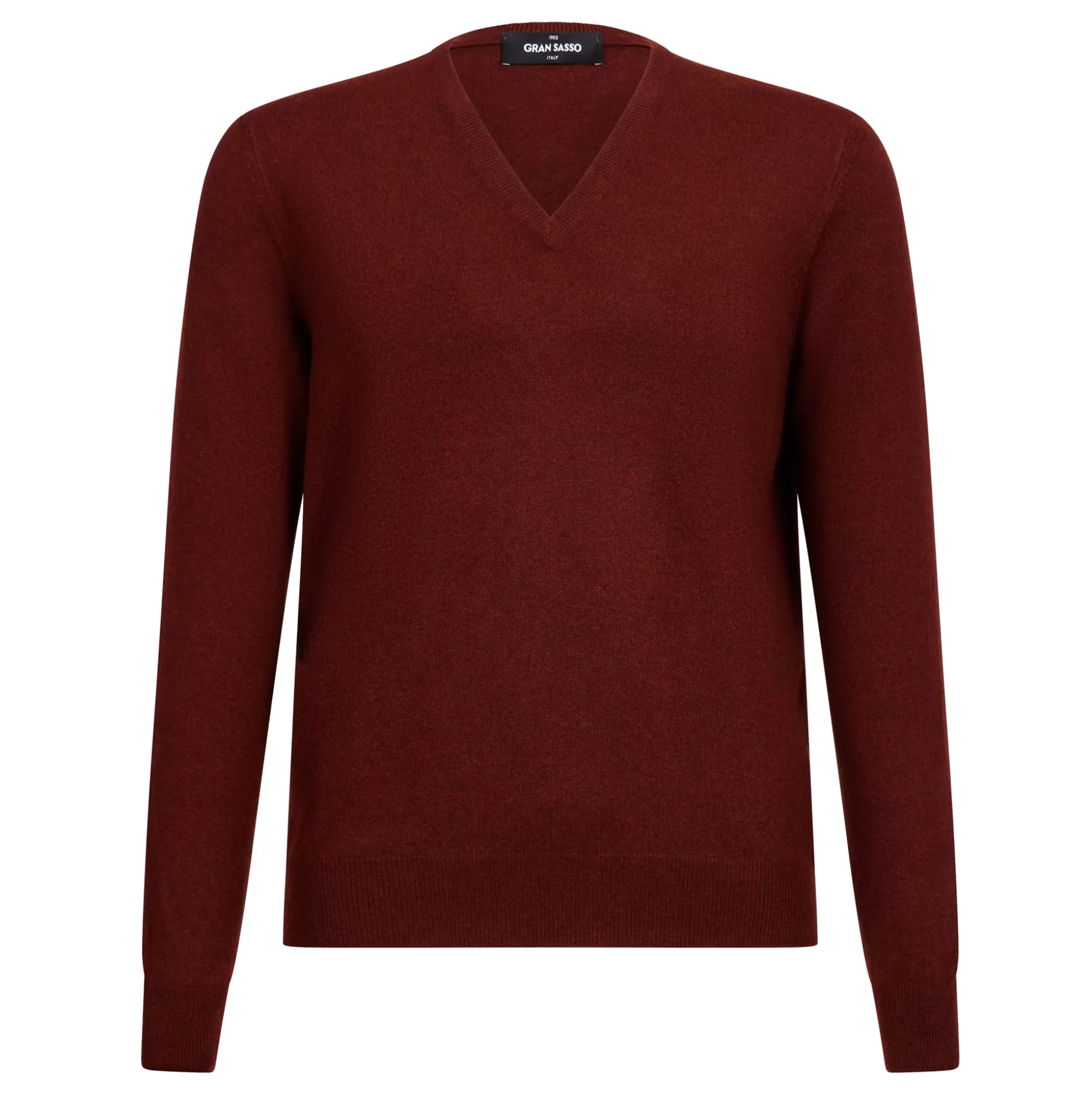 New Henry Bucks GRAN SASSO Cashmere V Neck Knit MAROON