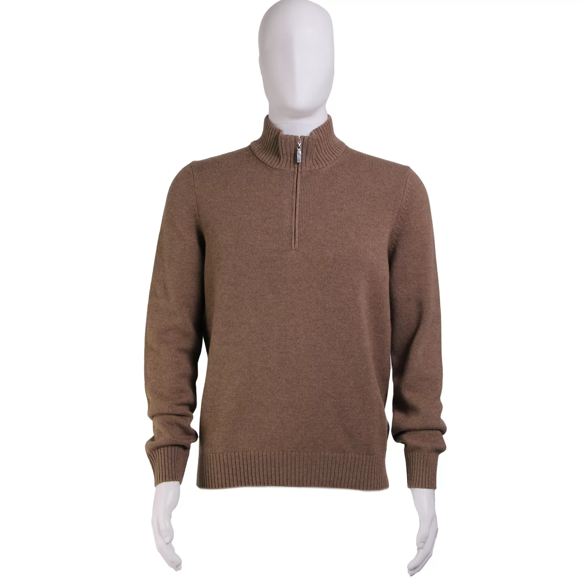 Discount Henry Bucks GRAN SASSO Cashmere/Wool Mock Neck 1/4 Zip Knit CAMEL