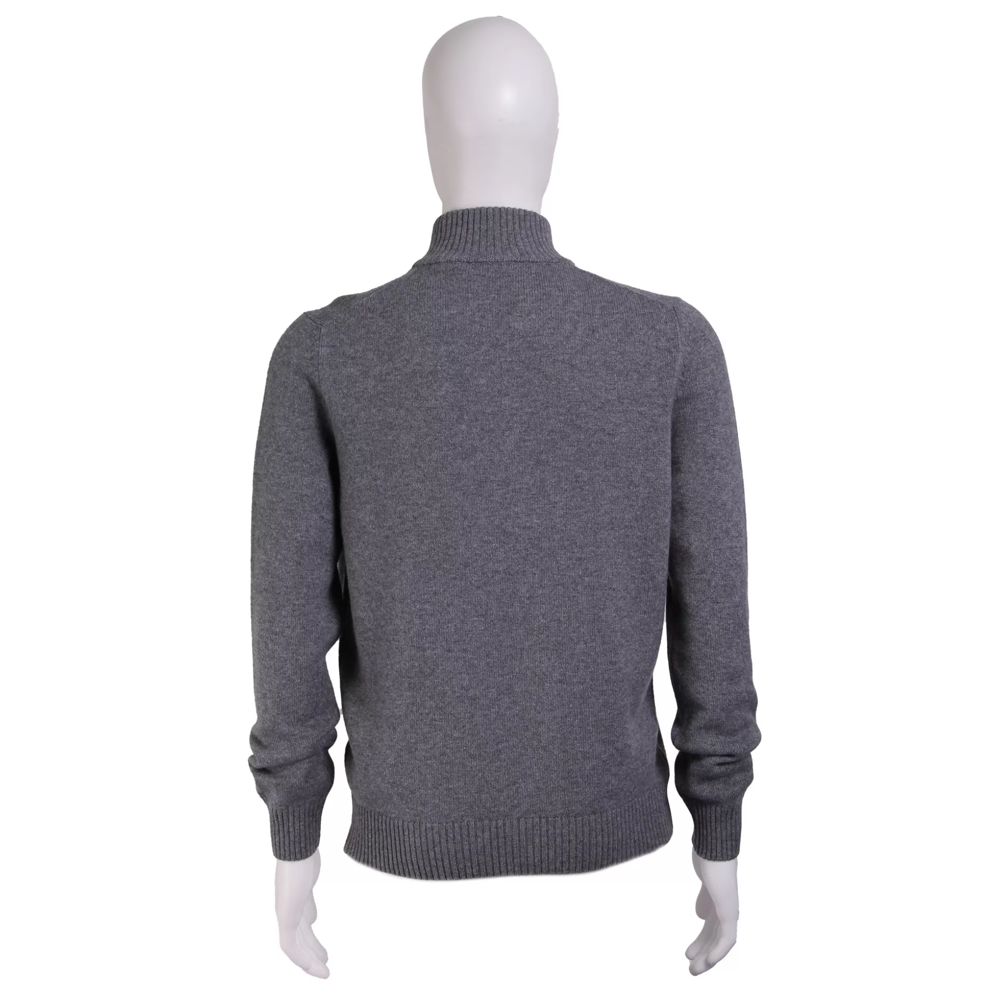 Clearance Henry Bucks GRAN SASSO Cashmere/Wool Mock Neck 1/4 Zip Knit GREY