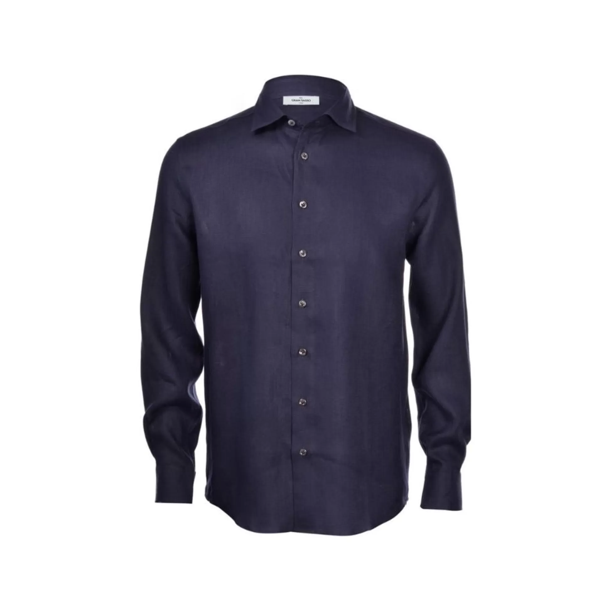 Cheap Henry Bucks GRAN SASSO Linen Button Down Long Sleeve Shirt NAVY