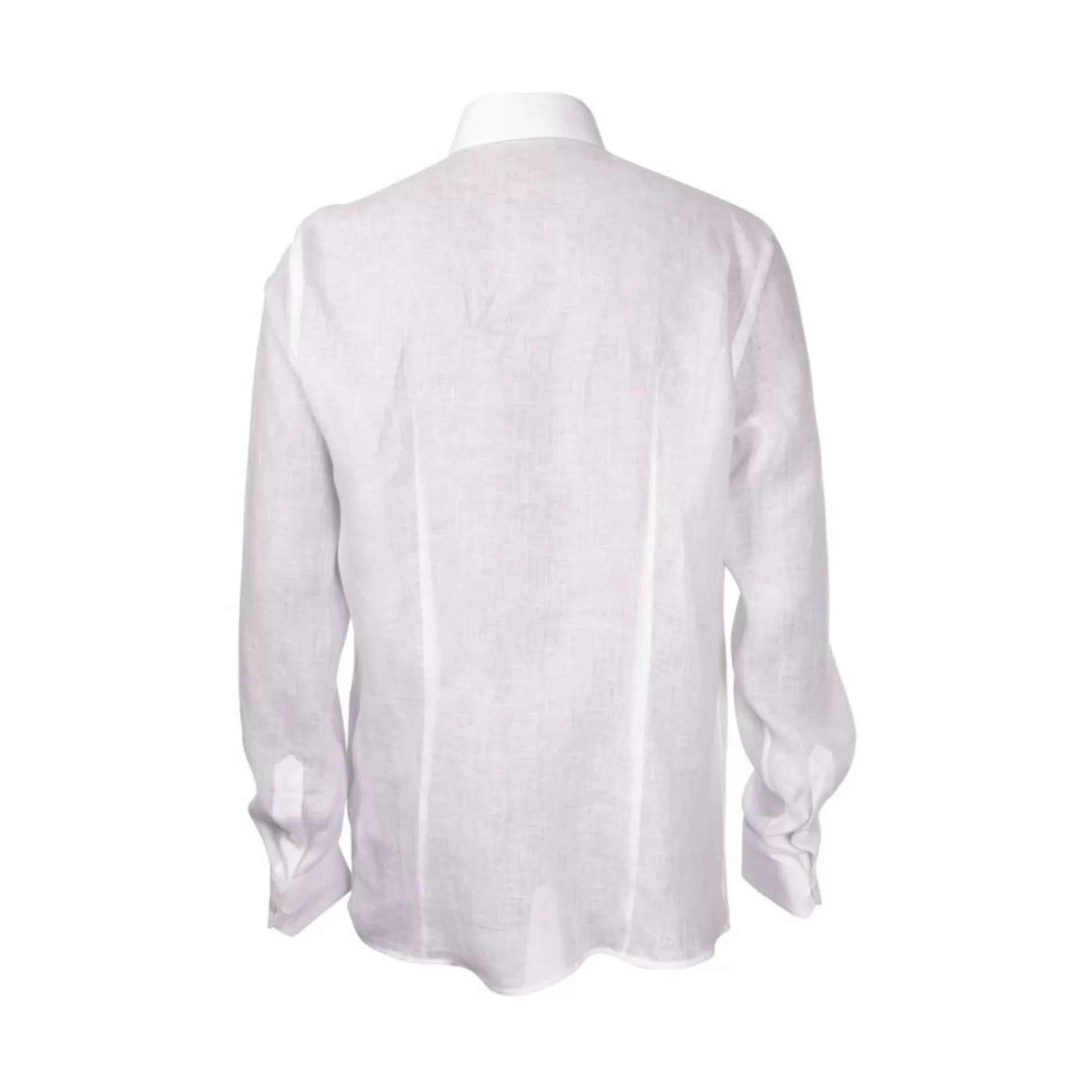 Sale Henry Bucks GRAN SASSO Linen Button Down Long Sleeve Shirt WHITE