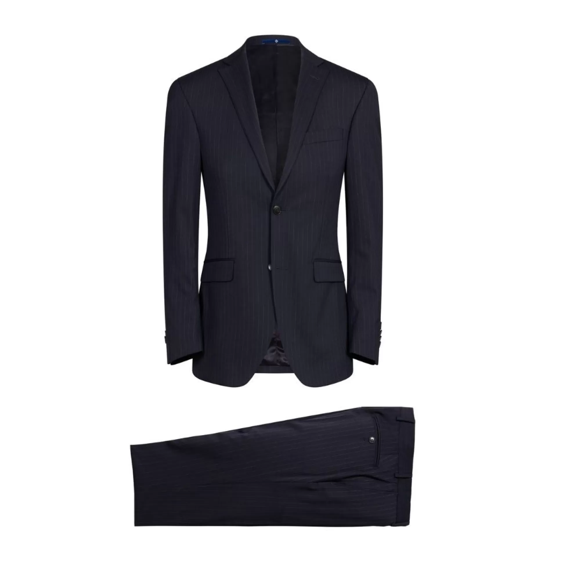 Best Sale Henry Bucks Single Breasted Pinstripe Suit NAVY REG