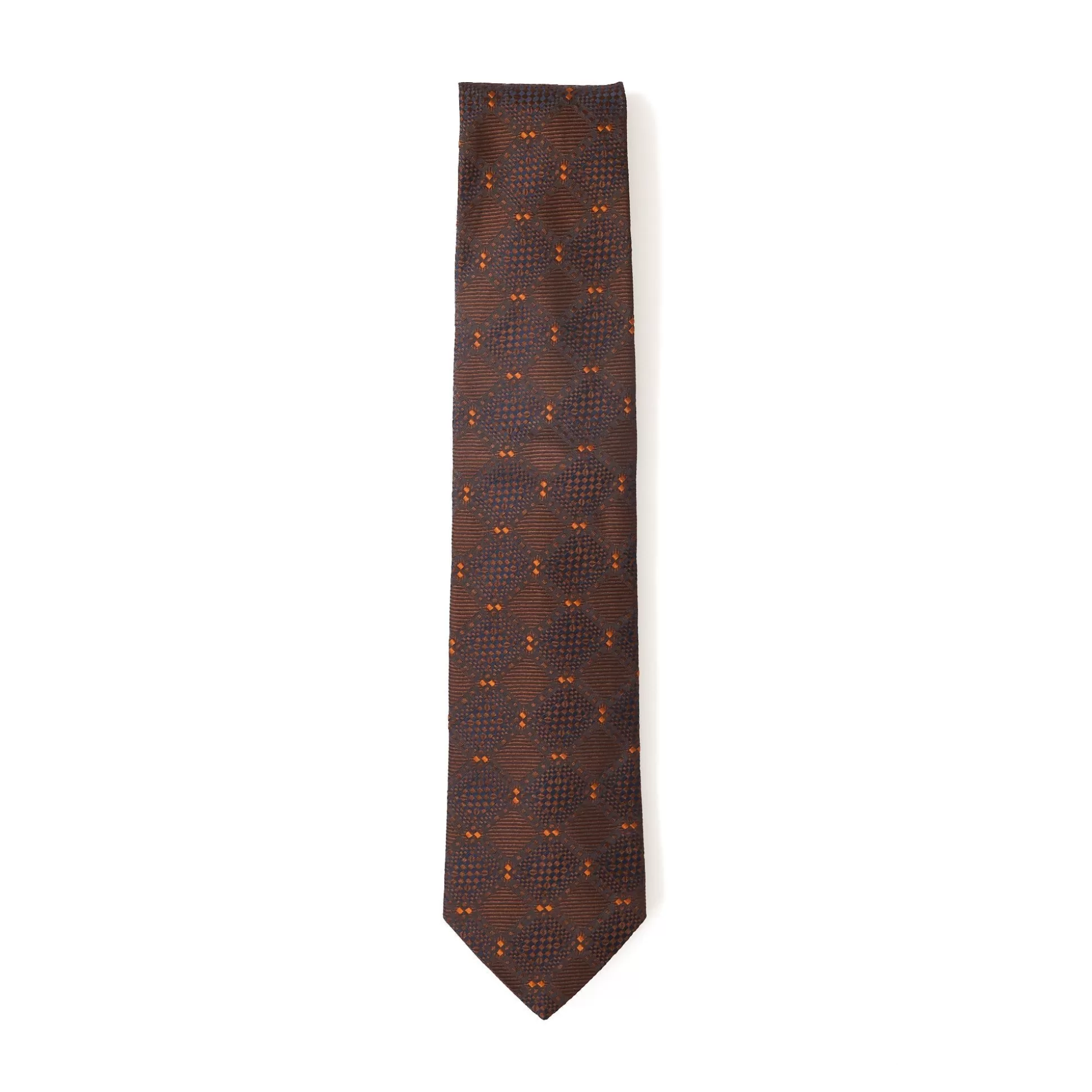 Outlet Henry Bucks HENRY SARTORIAL 100% Silk Plaid Tie BROWN/RUST