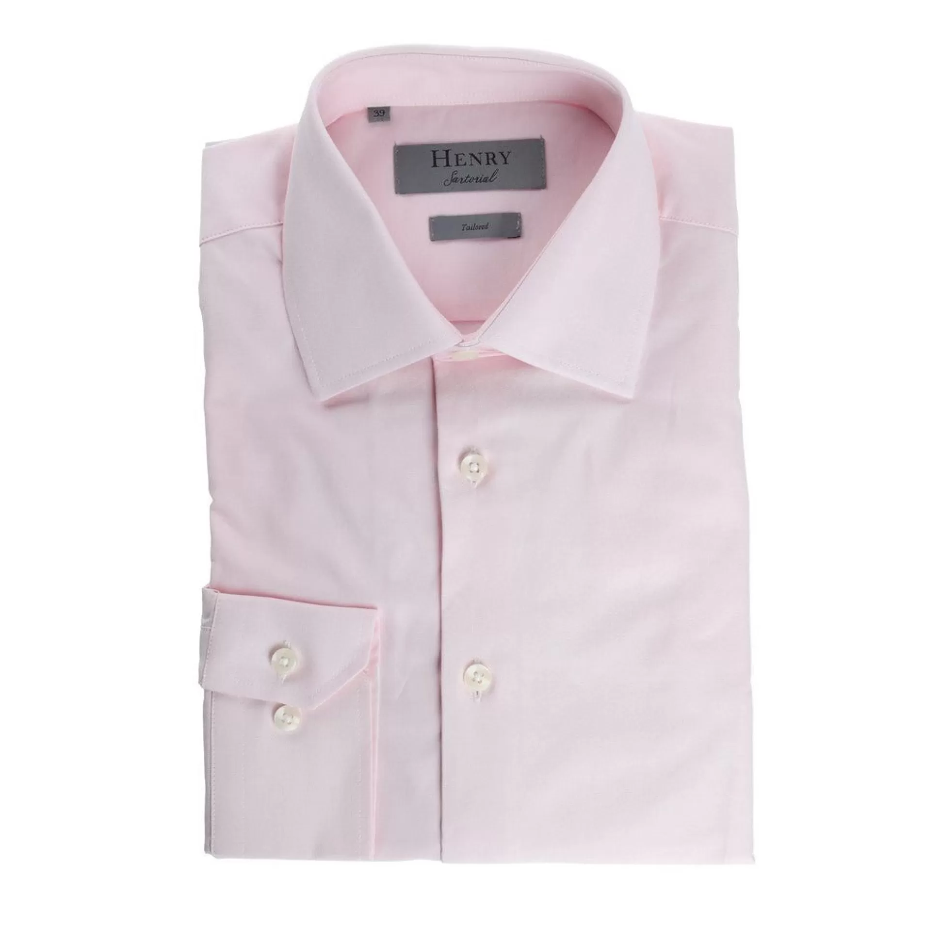 Discount Henry Bucks HENRY SARTORIAL 100% Single Cuff Cotton Shirt PINK PINK SC