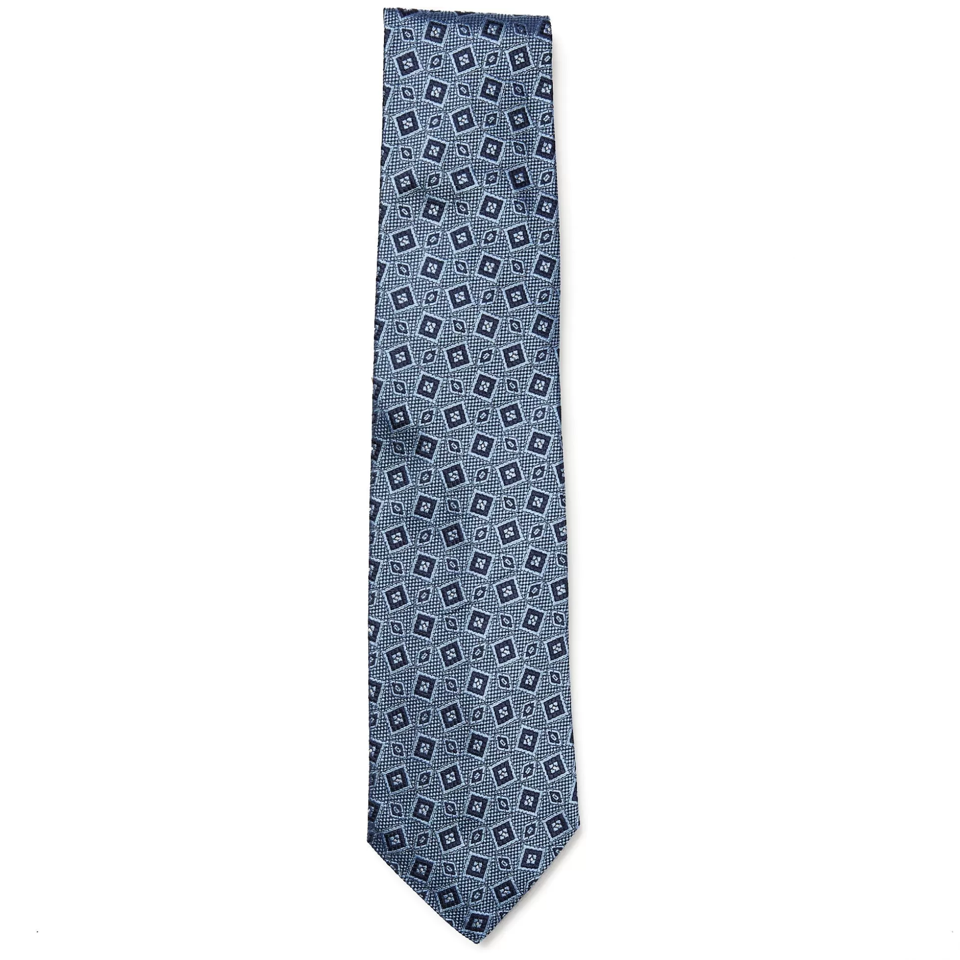 Hot Henry Bucks HENRY SARTORIAL 3 Fold Silk Platinum Tie BLUE