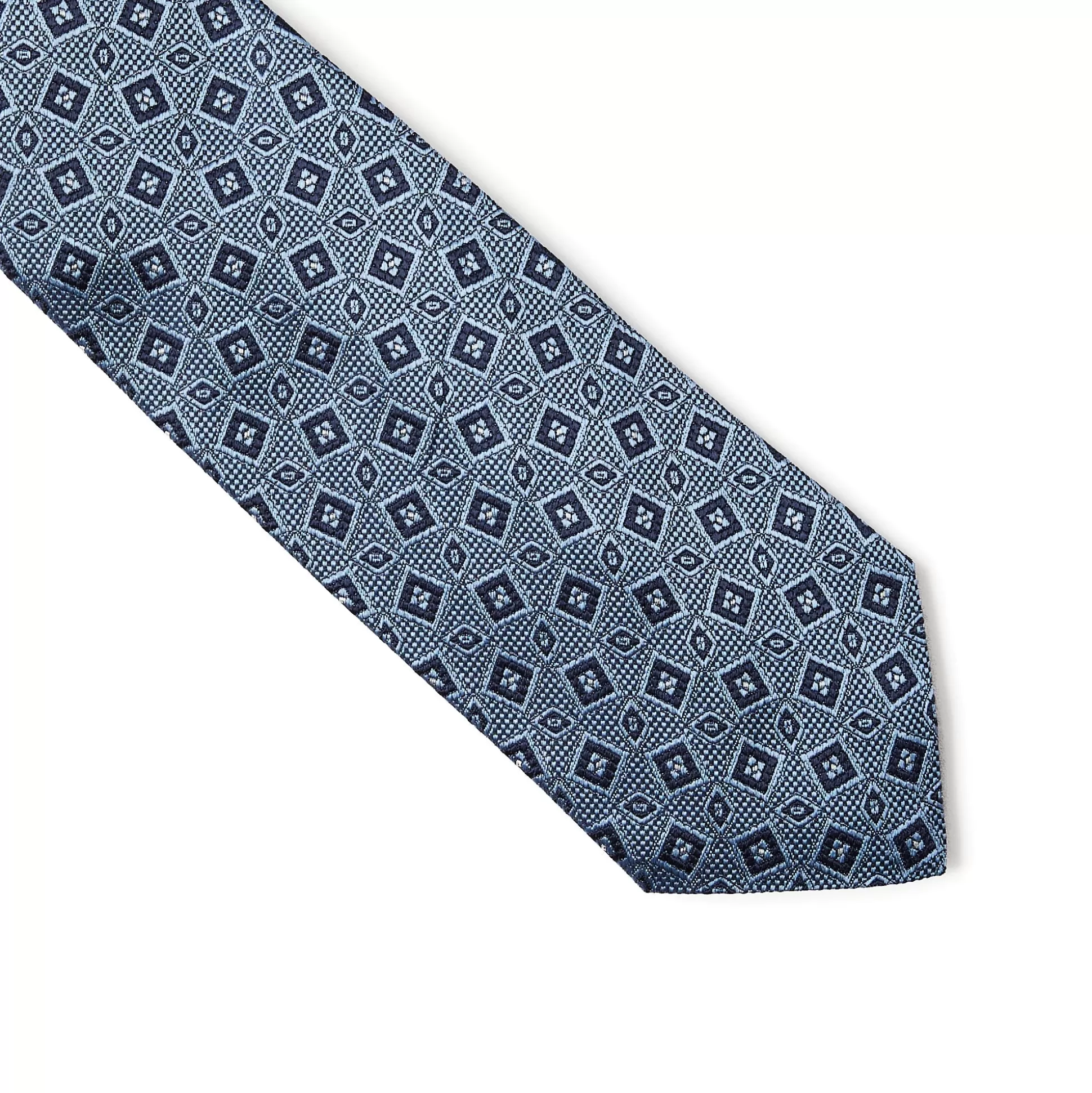 Hot Henry Bucks HENRY SARTORIAL 3 Fold Silk Platinum Tie BLUE