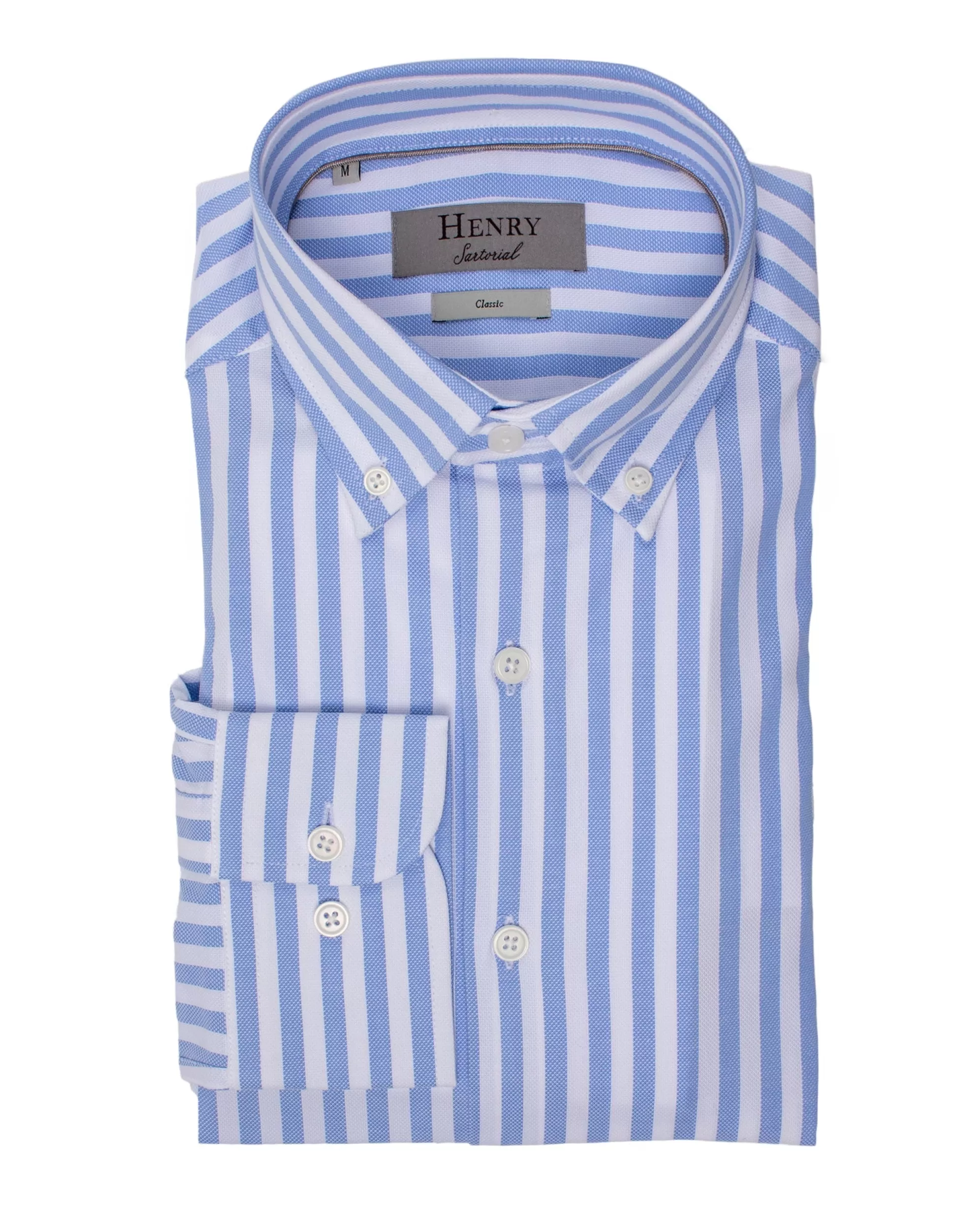 Shop Henry Bucks HENRY SARTORIAL Bengal Stripe Shirt BLUE/WHITE