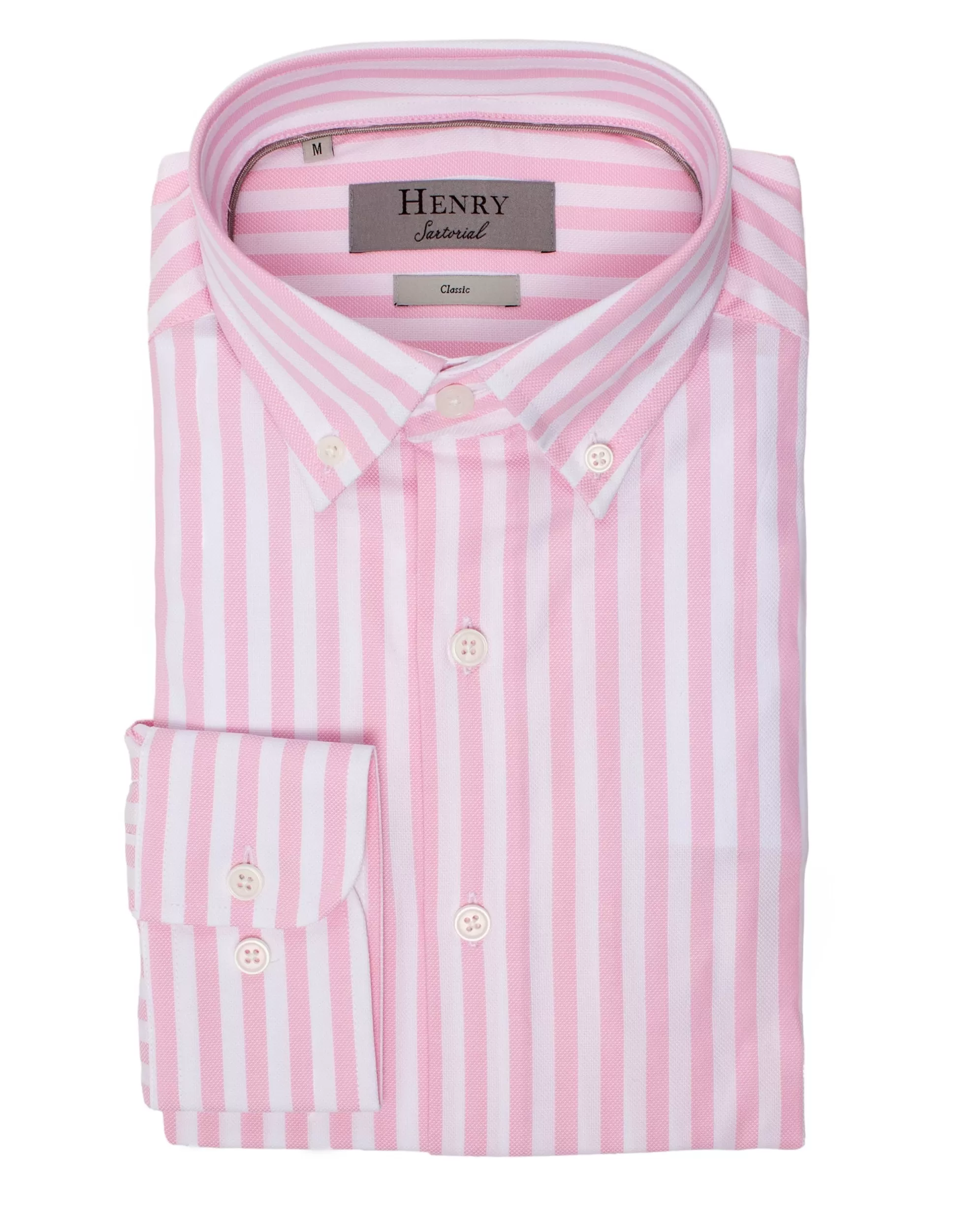 Clearance Henry Bucks HENRY SARTORIAL Bengal Stripe Shirt PINK/WHITE