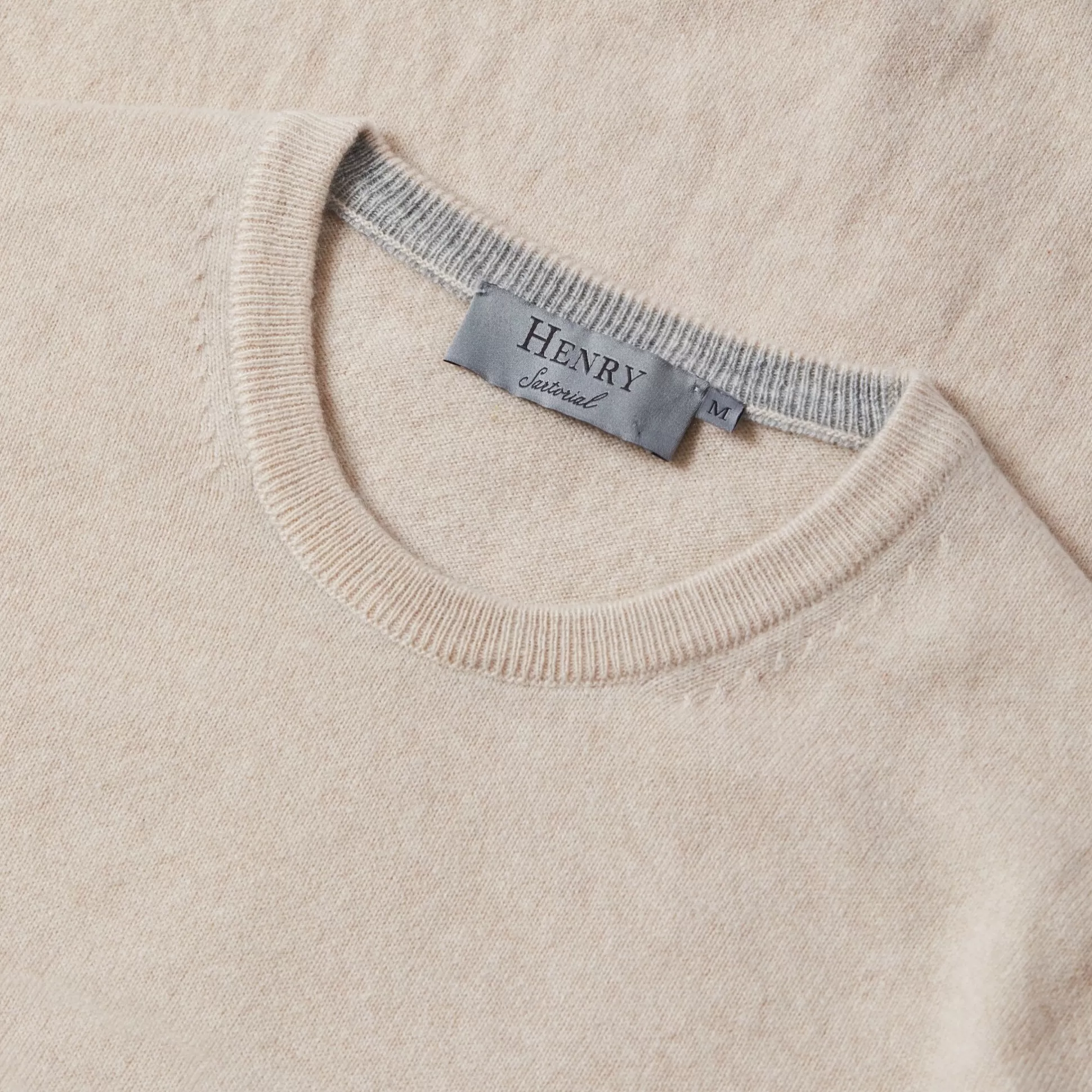 Outlet Henry Bucks HENRY SARTORIAL Cashmere Crew Neck Knit CREAM