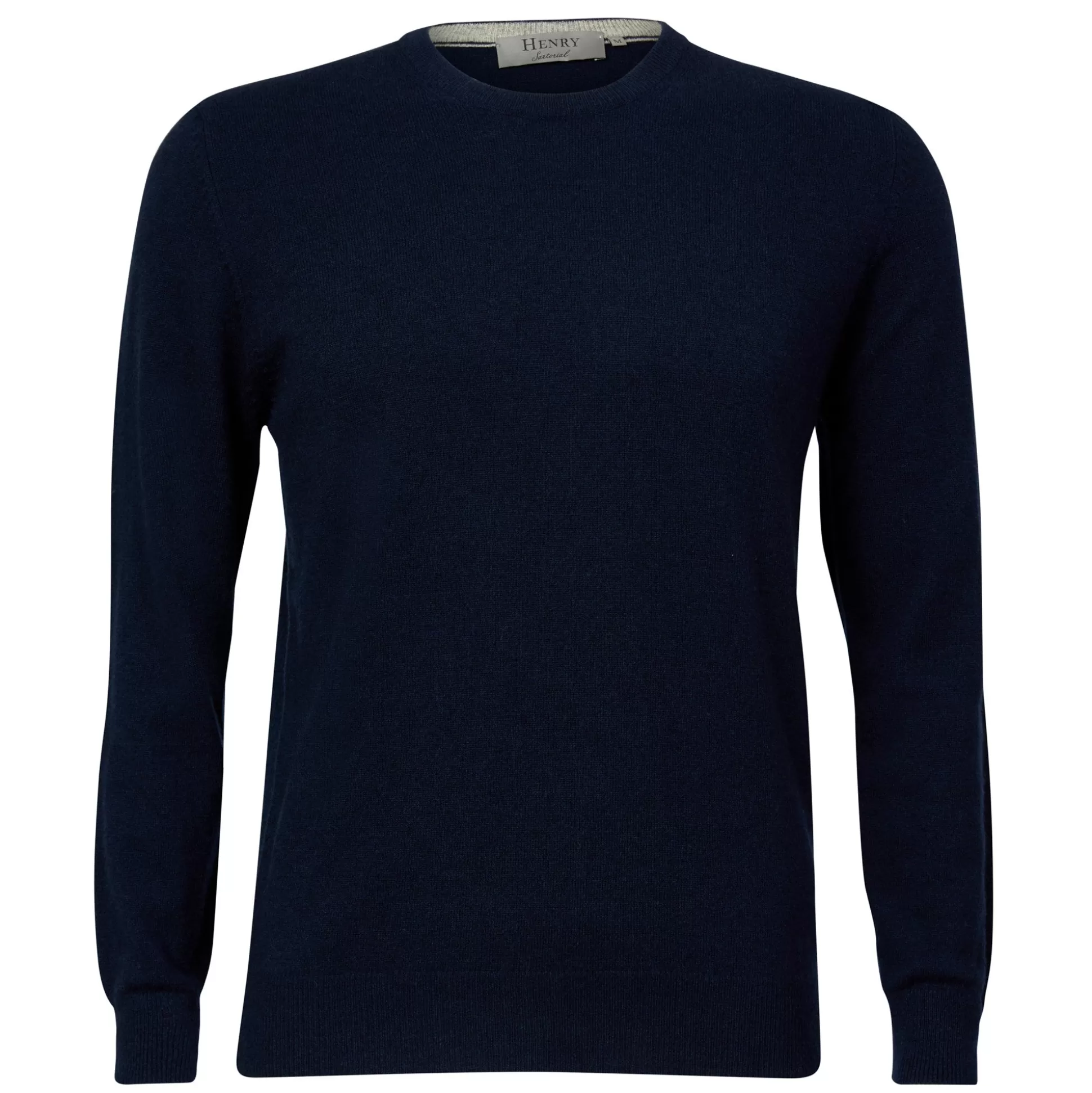 New Henry Bucks HENRY SARTORIAL Cashmere Crew Neck Knit NAVY