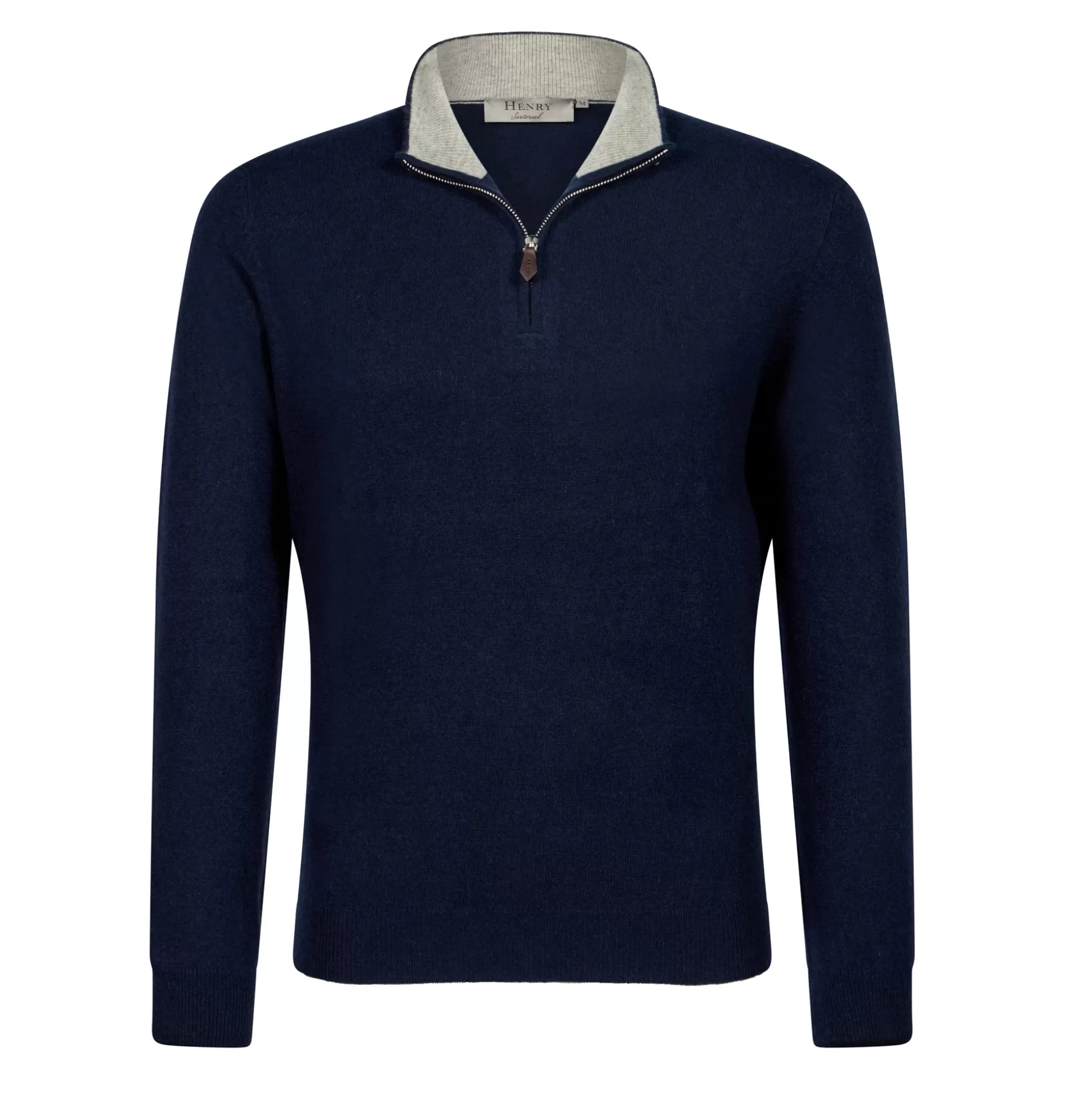 Store Henry Bucks HENRY SARTORIAL Cashmere Quarter Zip 12GG NAVY