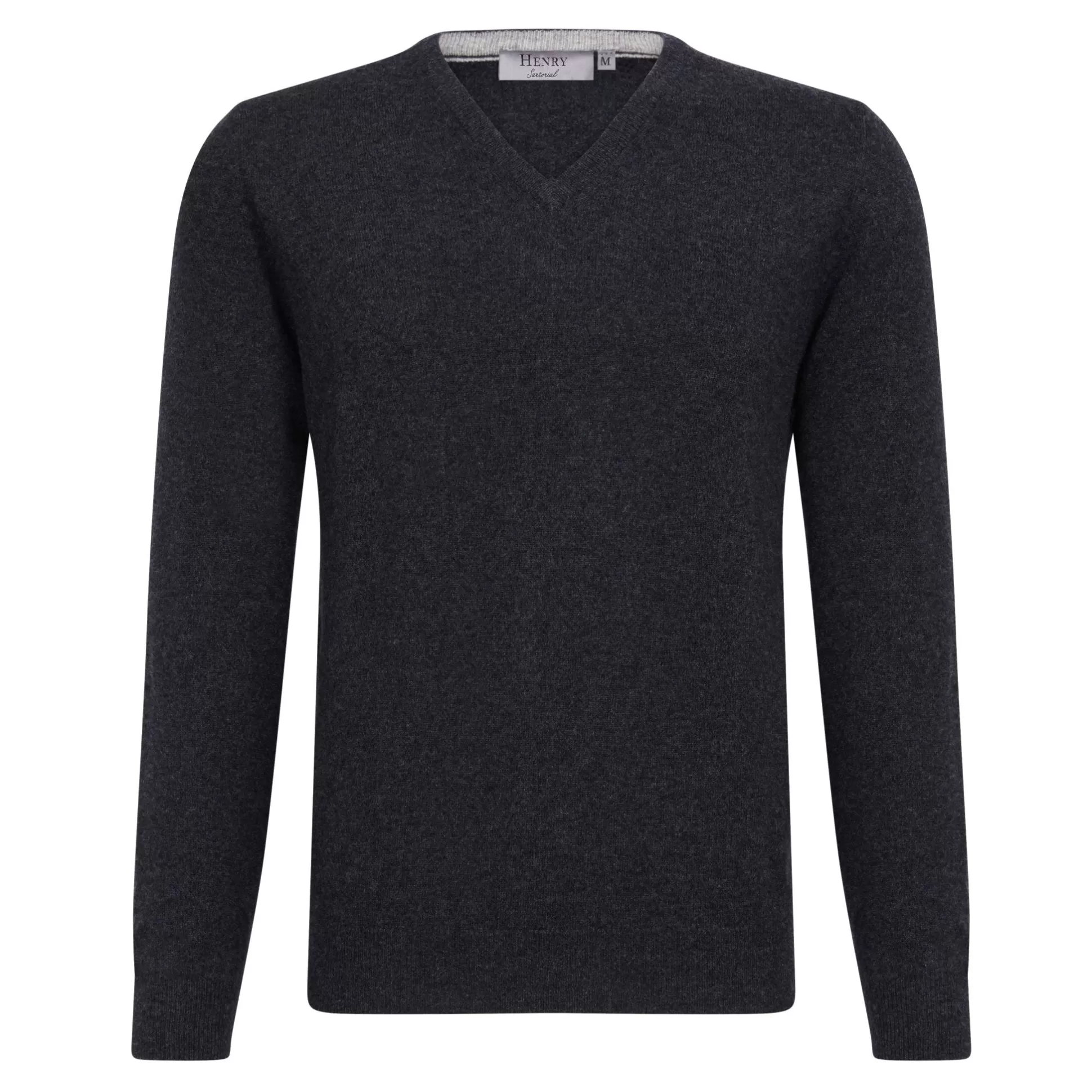 Hot Henry Bucks HENRY SARTORIAL Cashmere V Neck Knit CHARCOAL