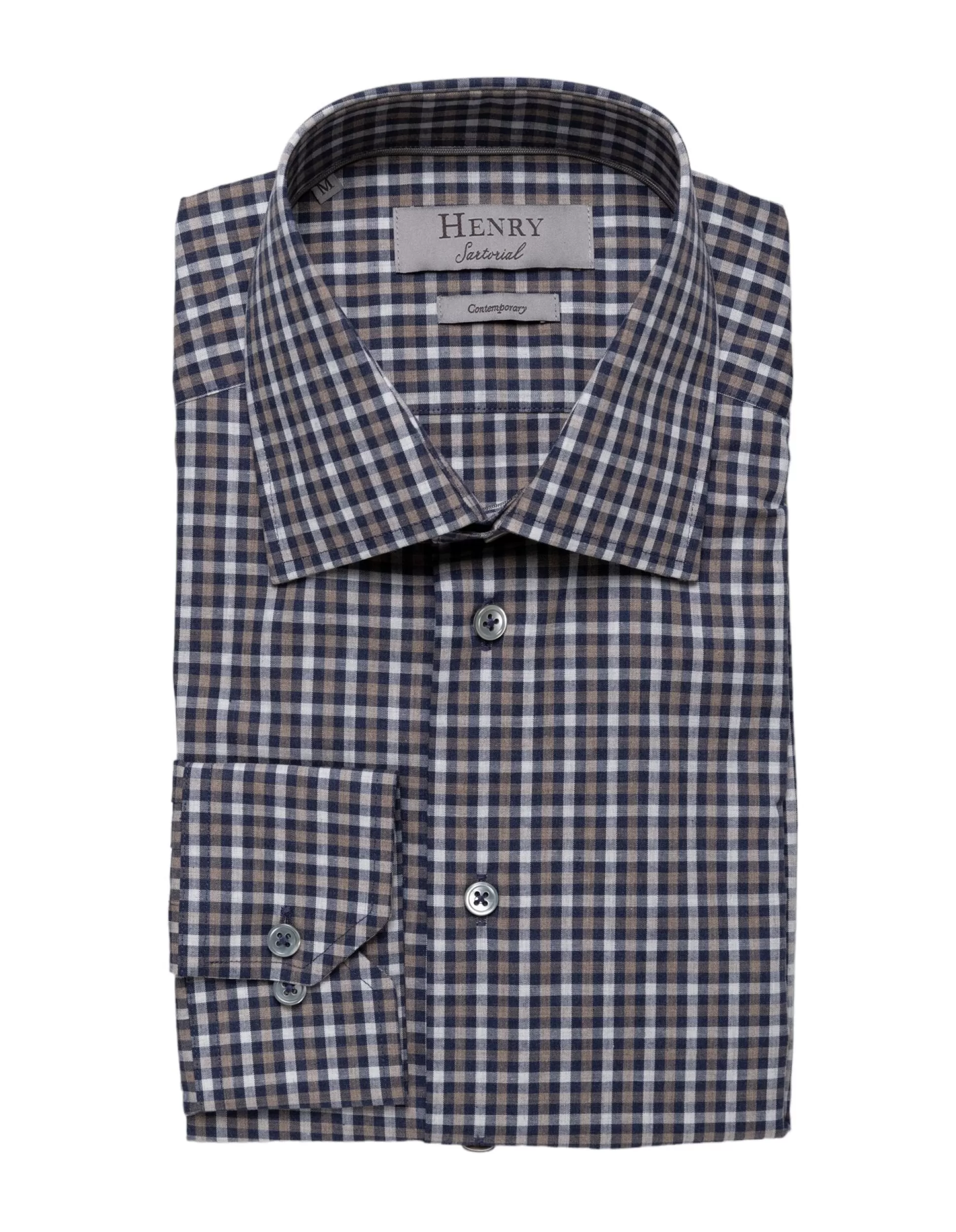 New Henry Bucks HENRY SARTORIAL Casual Check Shirt BLACK MULTI