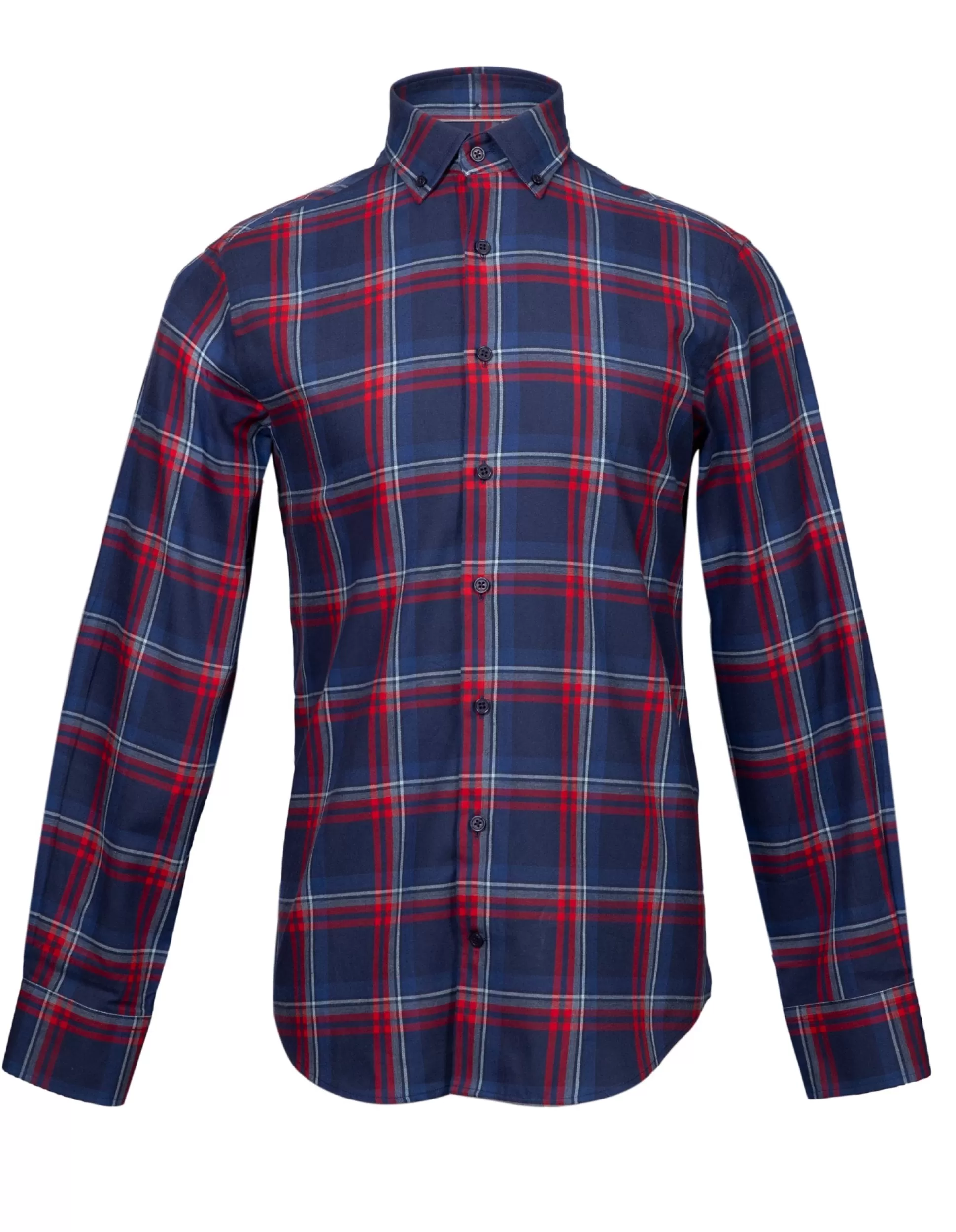 Cheap Henry Bucks HENRY SARTORIAL Casual Check Shirt NAVY/RED