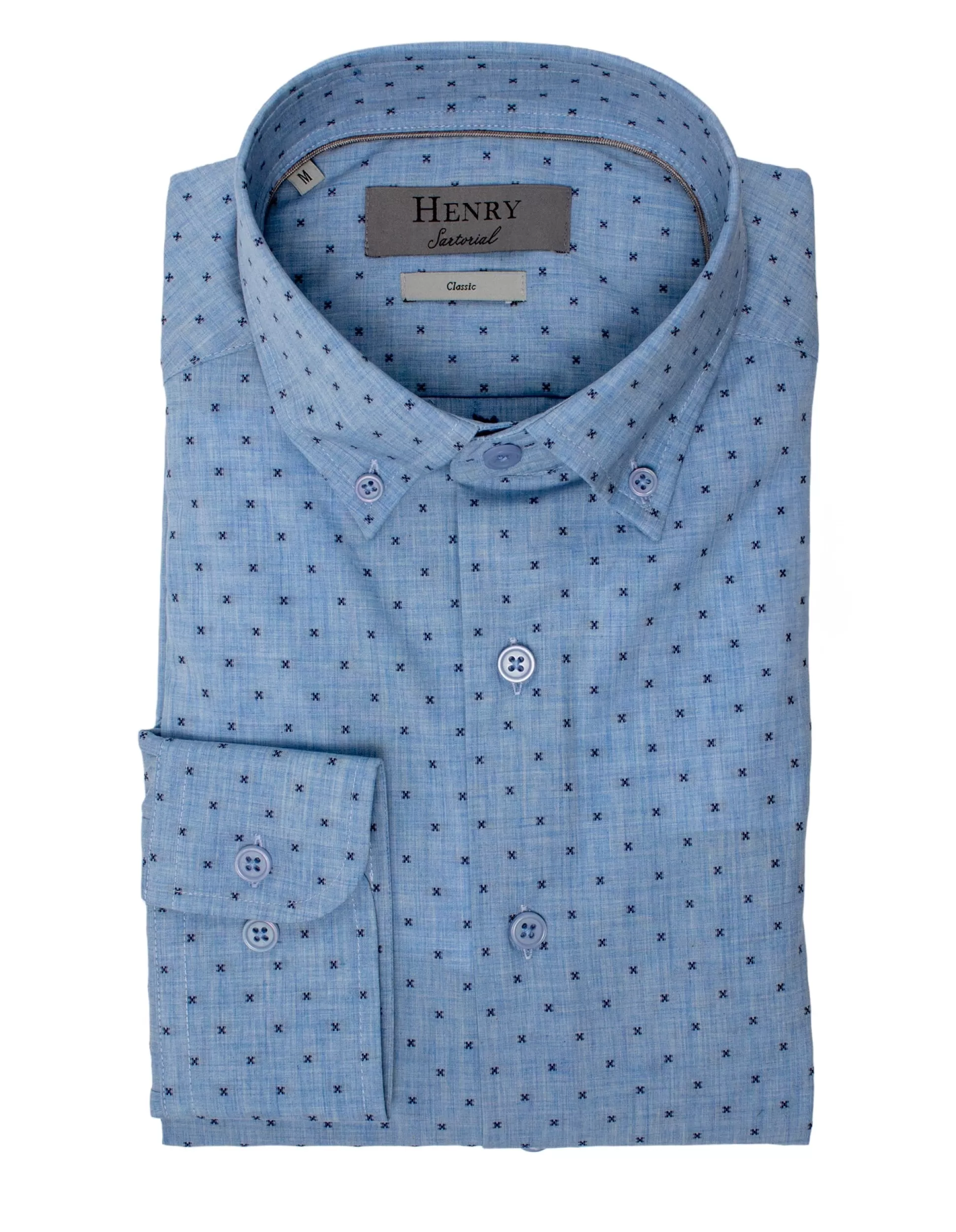 Shop Henry Bucks HENRY SARTORIAL Casual Cross Shirt BLUE