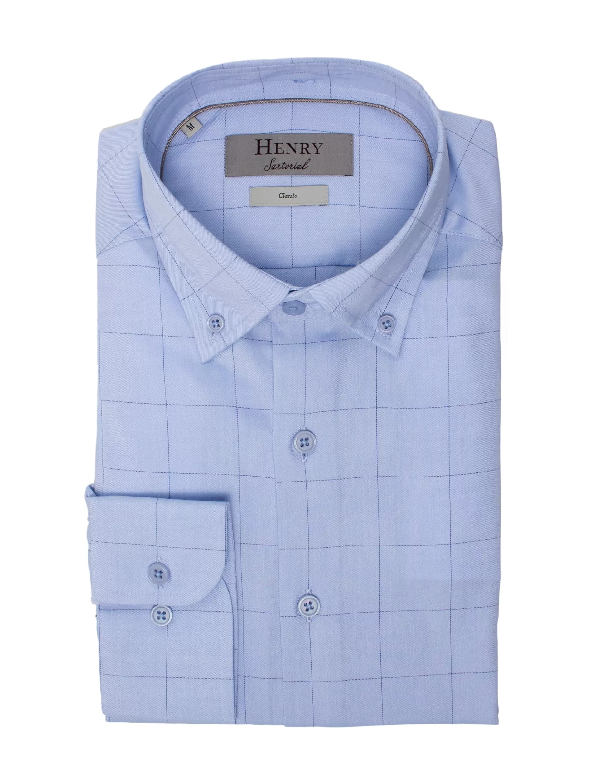 Shop Henry Bucks HENRY SARTORIAL Casual Plain Shirt BLUE