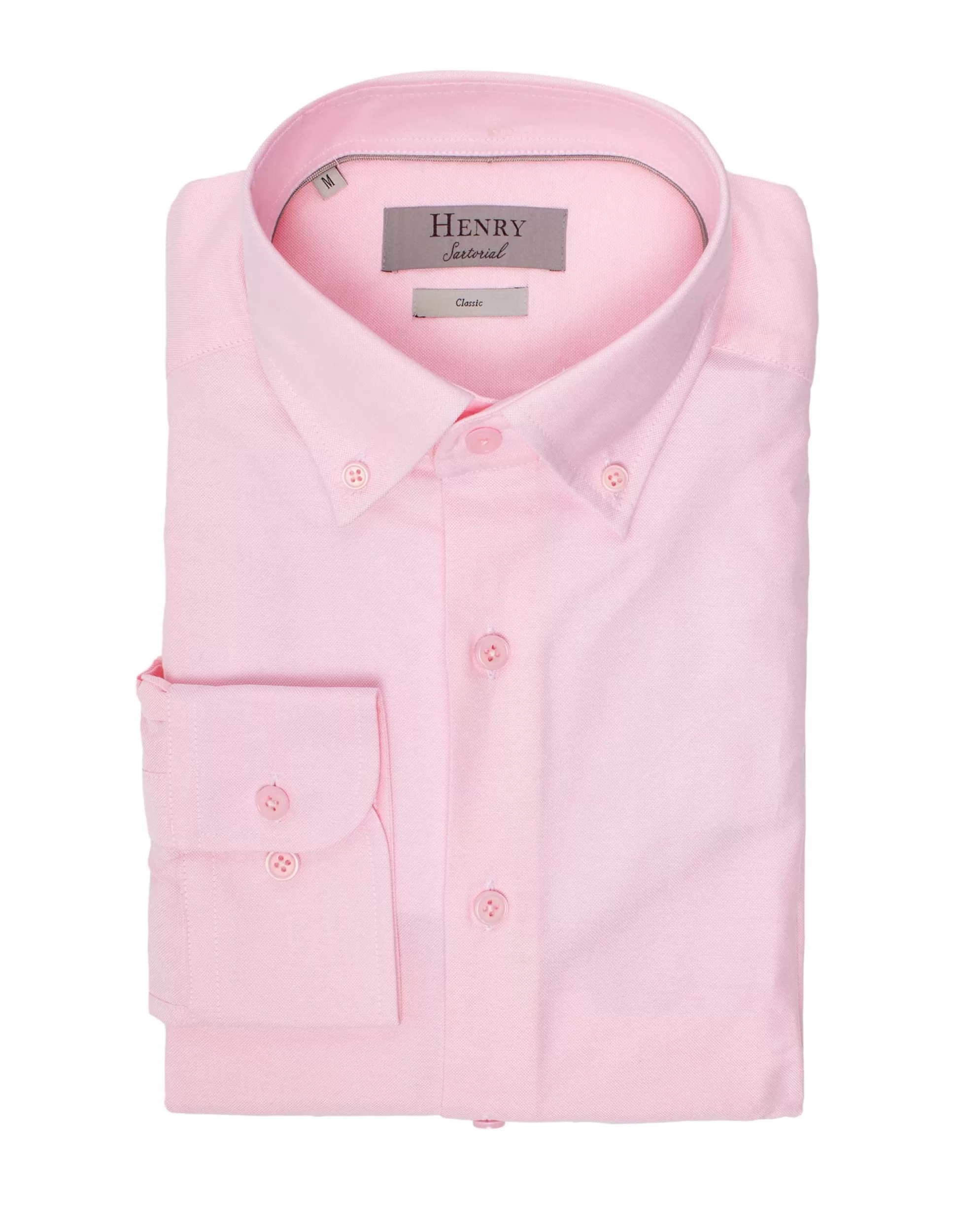 Discount Henry Bucks HENRY SARTORIAL Casual Plain Shirt PINK