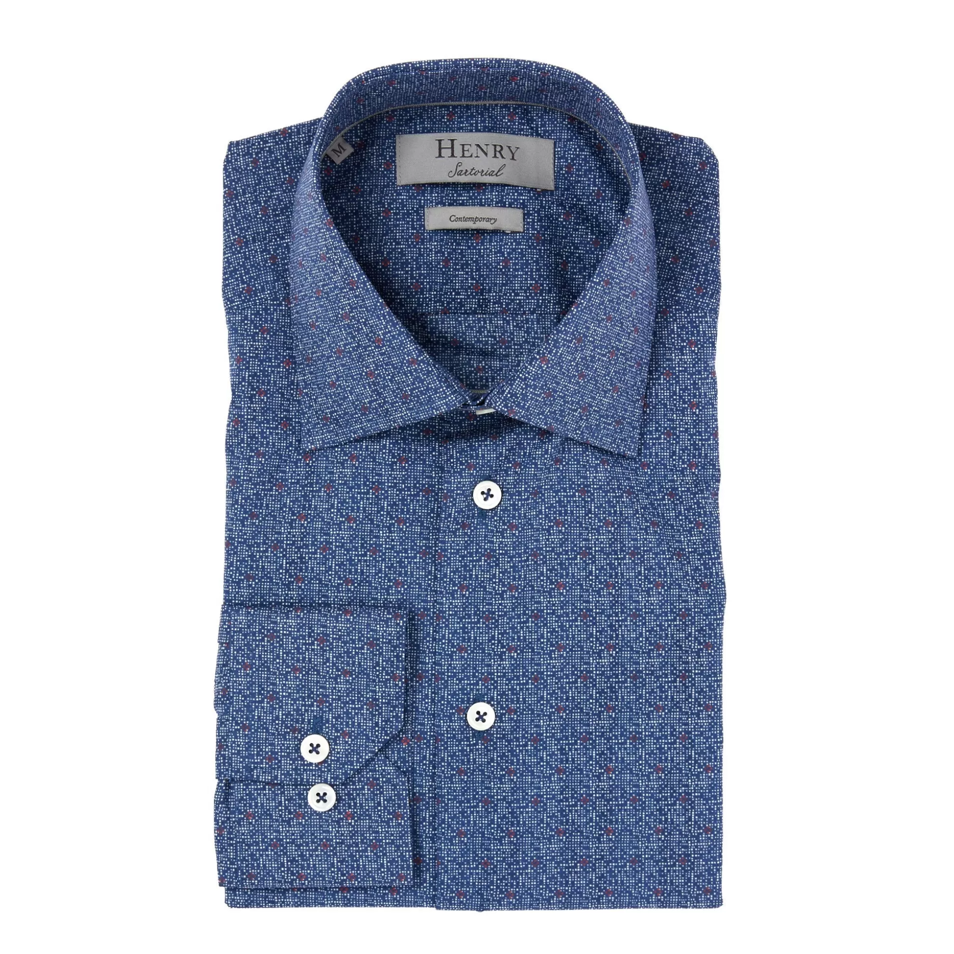 Fashion Henry Bucks HENRY SARTORIAL Casual Shirt BLUE MULTI