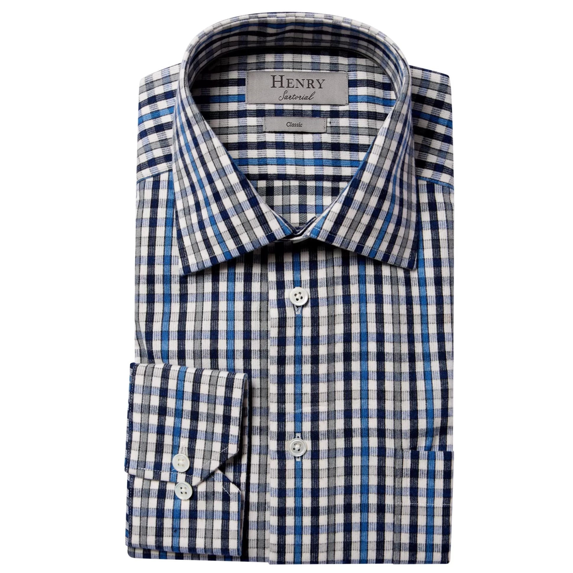 Hot Henry Bucks HENRY SARTORIAL Check Casual Shirt BLUE MULTI