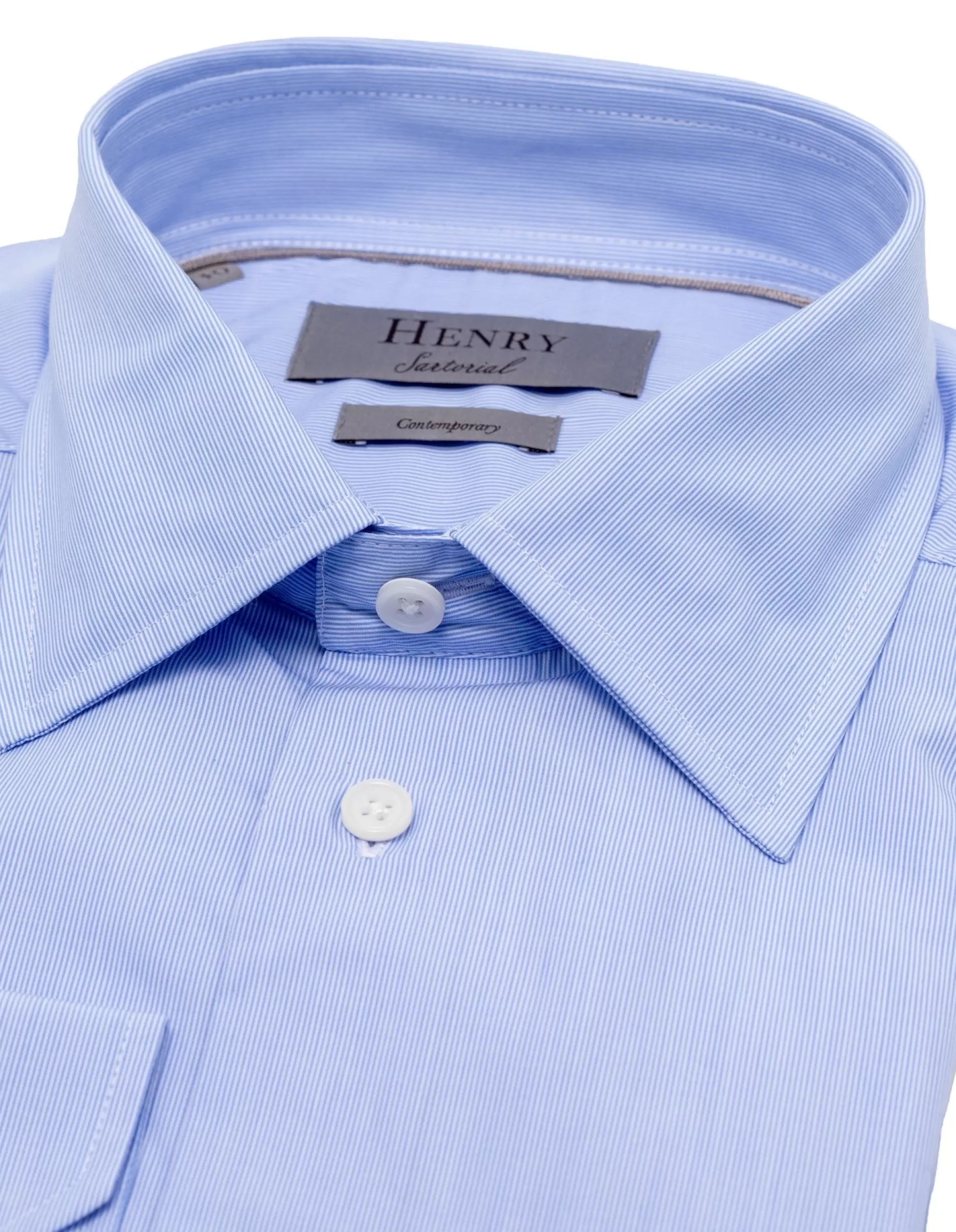 Cheap Henry Bucks HENRY SARTORIAL Classic Fit Fine Stripe Shirt BLUE BLUE SC-CLASSIC FIT