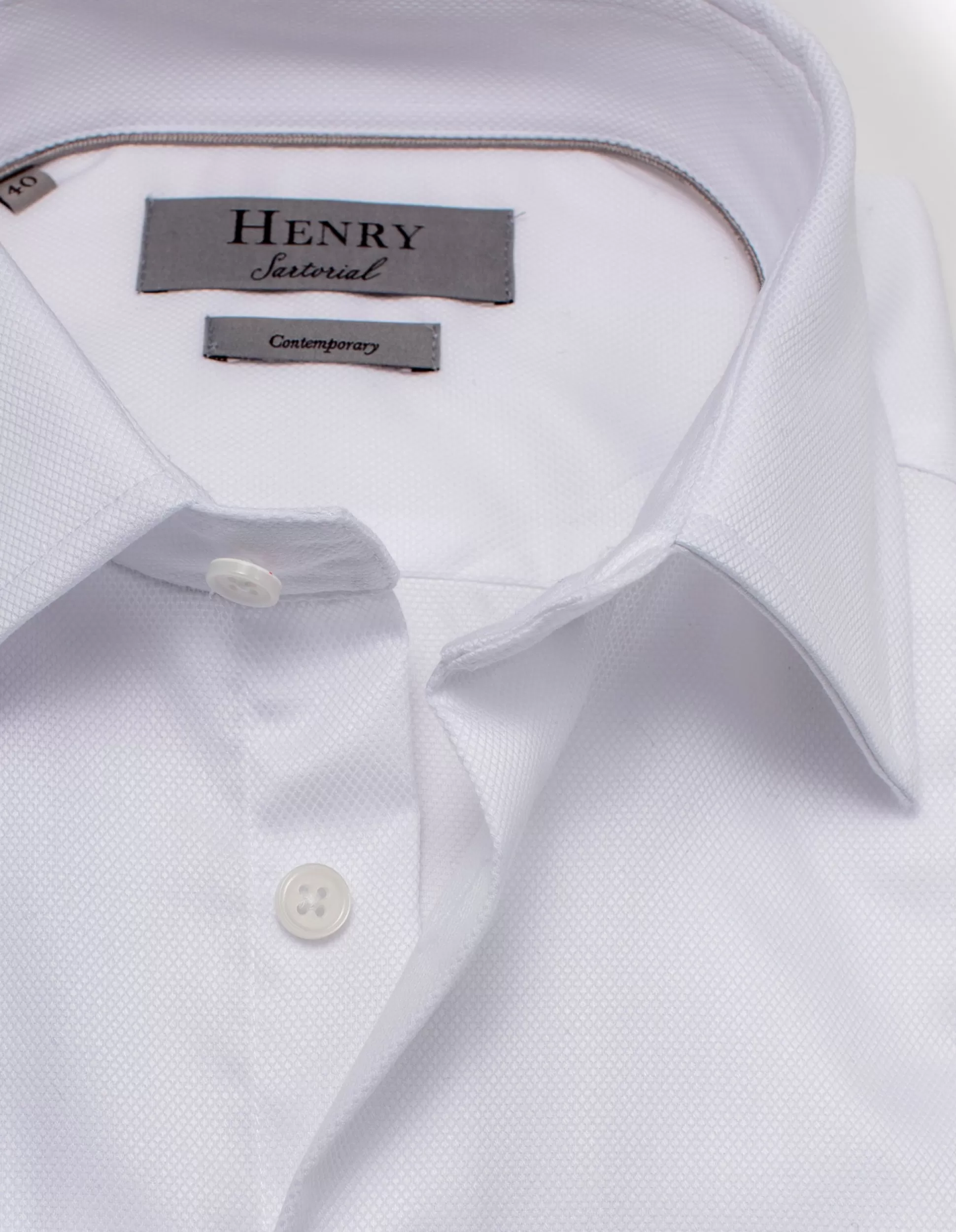 Clearance Henry Bucks HENRY SARTORIAL Classic Fit Oxford Shirt WHITE WHITE SC-CLASSIC FIT