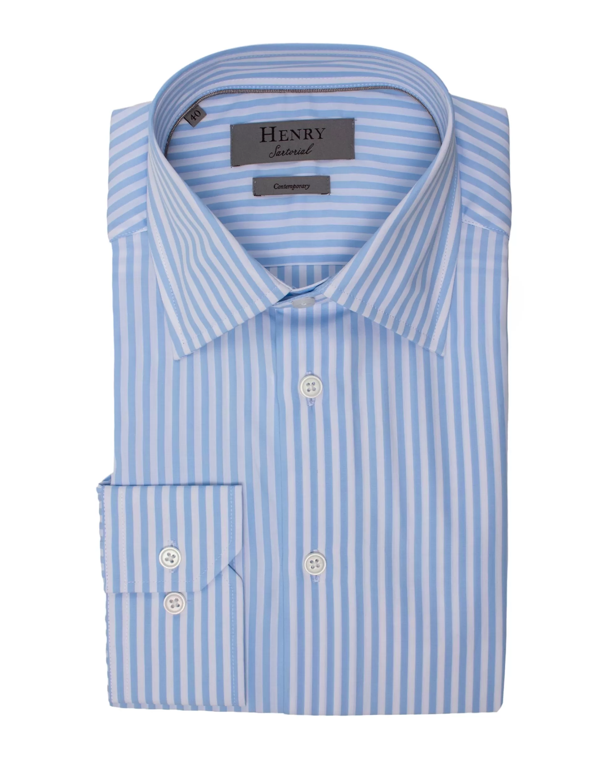 Hot Henry Bucks HENRY SARTORIAL Classic Fit Stripe Shirt BLUE/WHITE BLUE/WHITE SC-CLASSIC FIT