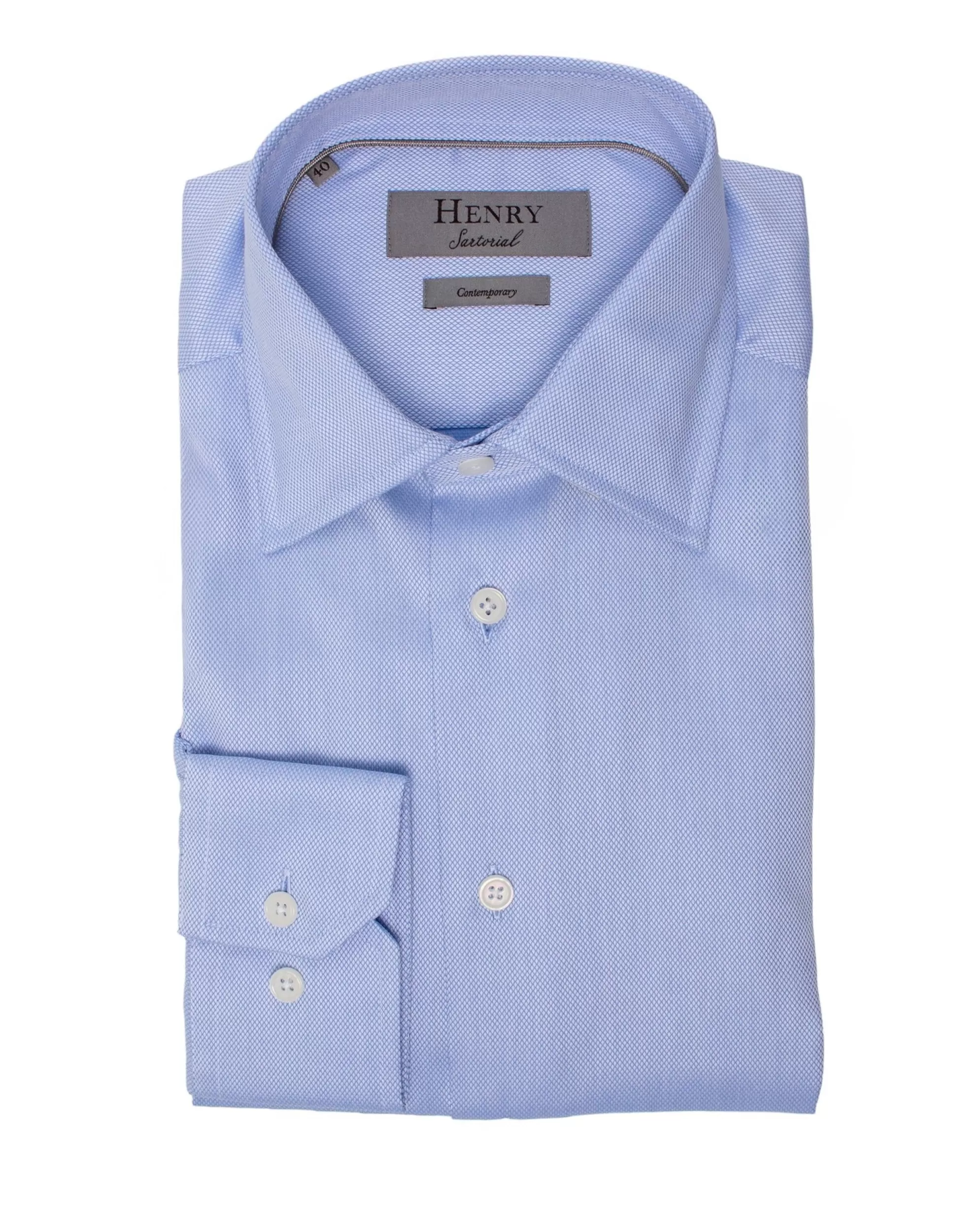 Fashion Henry Bucks HENRY SARTORIAL Contemporary Fit Oxford Shirt BLUE BLUE SC-CONTEMPORARY FIT