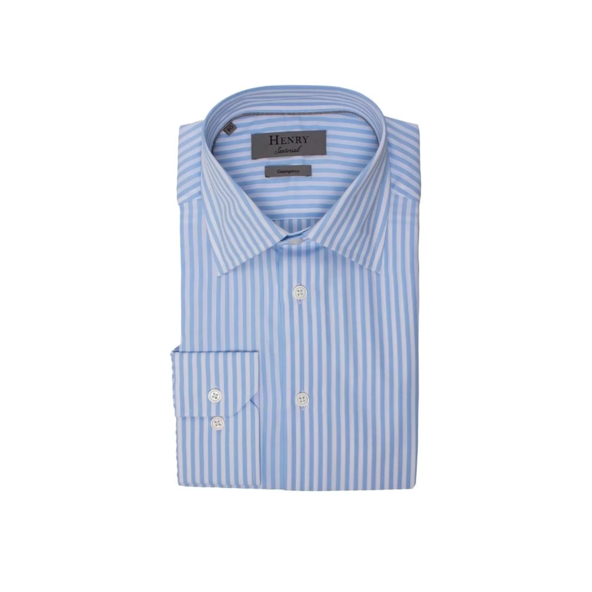 Best Henry Bucks HENRY SARTORIAL Contemporary Fit Stripe Shirt BLUE/WHITE BLUE/WHITE SC-CONTEMPORARY FIT