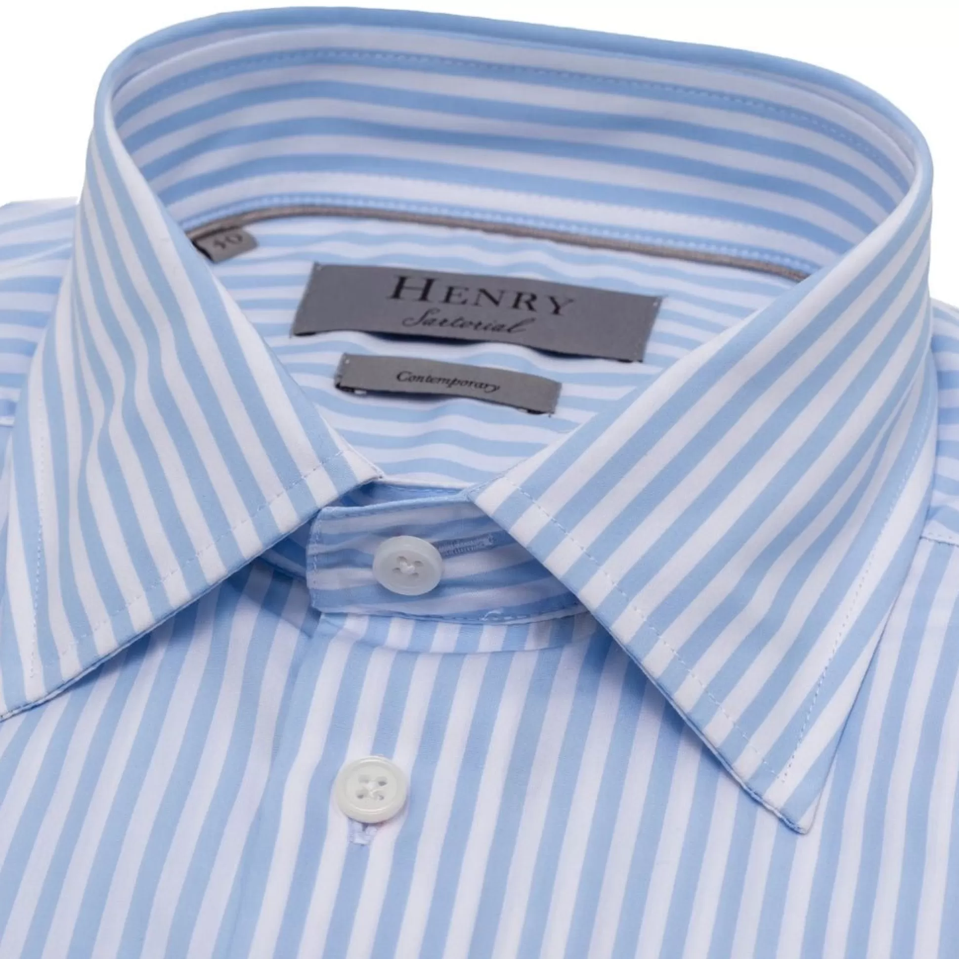 Best Henry Bucks HENRY SARTORIAL Contemporary Fit Stripe Shirt BLUE/WHITE BLUE/WHITE SC-CONTEMPORARY FIT