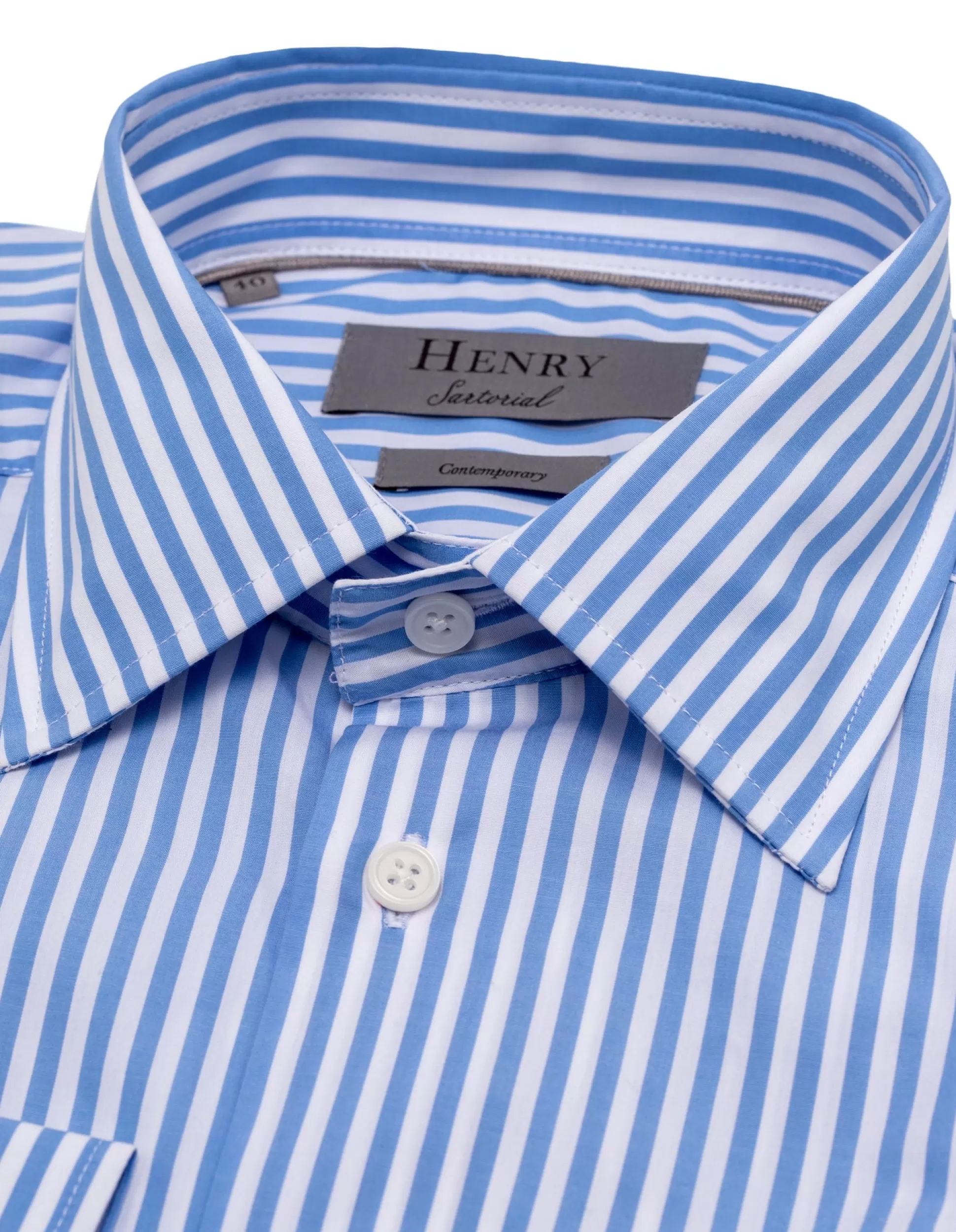 Hot Henry Bucks HENRY SARTORIAL Contemporary Fit Stripe Shirt NAVY/WHITE NAVY/WHITE SC-CONTEMPORARY FIT