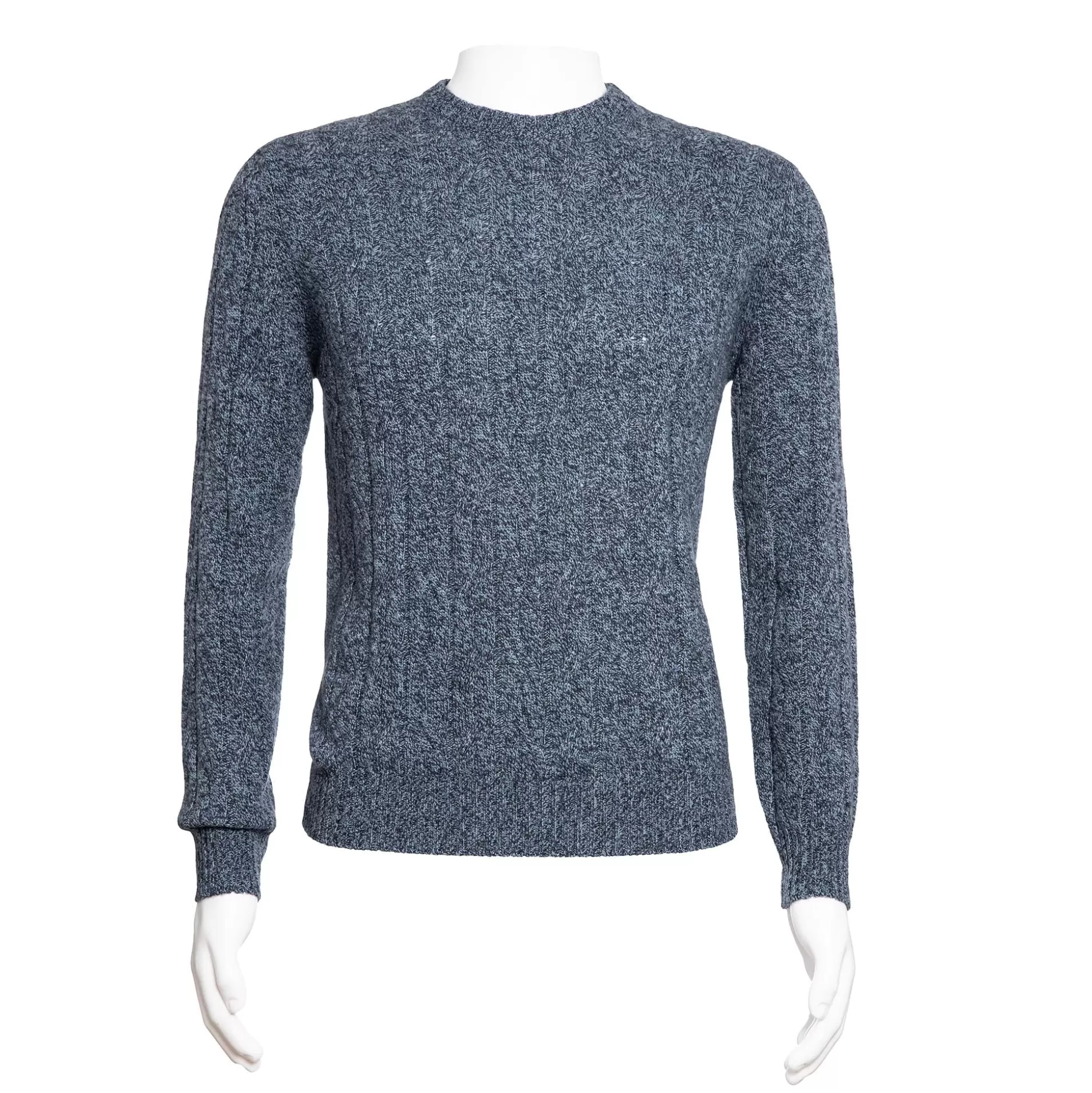 Shop Henry Bucks HENRY SARTORIAL Crew Neck Cable Knit BLUE