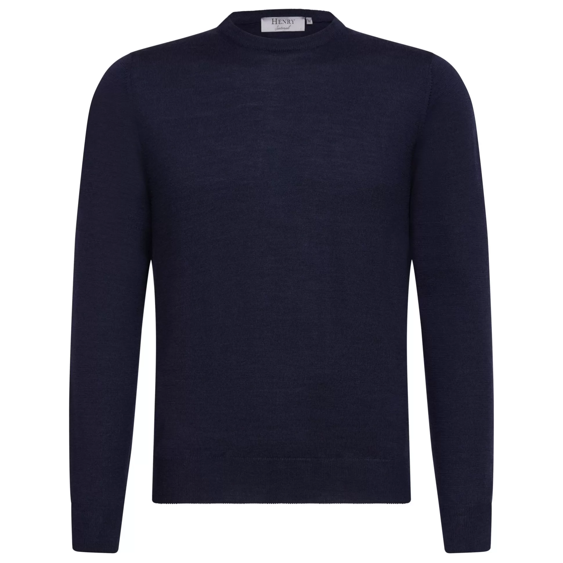 Store Henry Bucks HENRY SARTORIAL Extra-fine Merino Crew Neck Knit NAVY