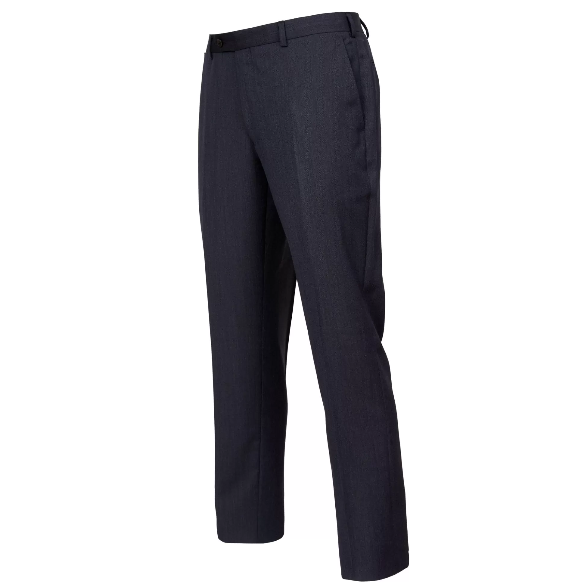Clearance Henry Bucks HENRY SARTORIAL Flat Front Twill Wool Trousers BLUE REG