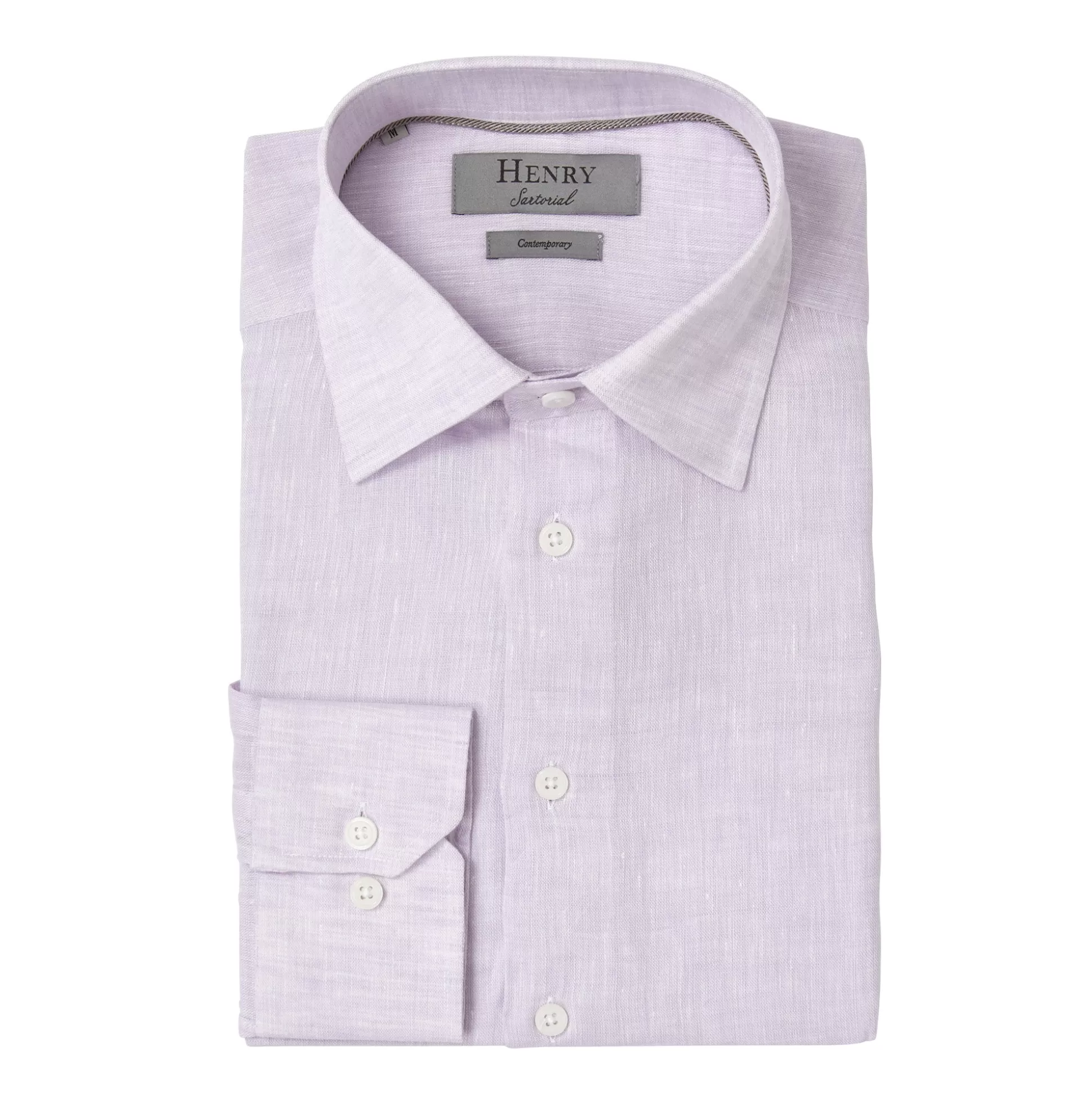 Best Sale Henry Bucks HENRY SARTORIAL Linen Shirt LAVENDER LAVENDER SC