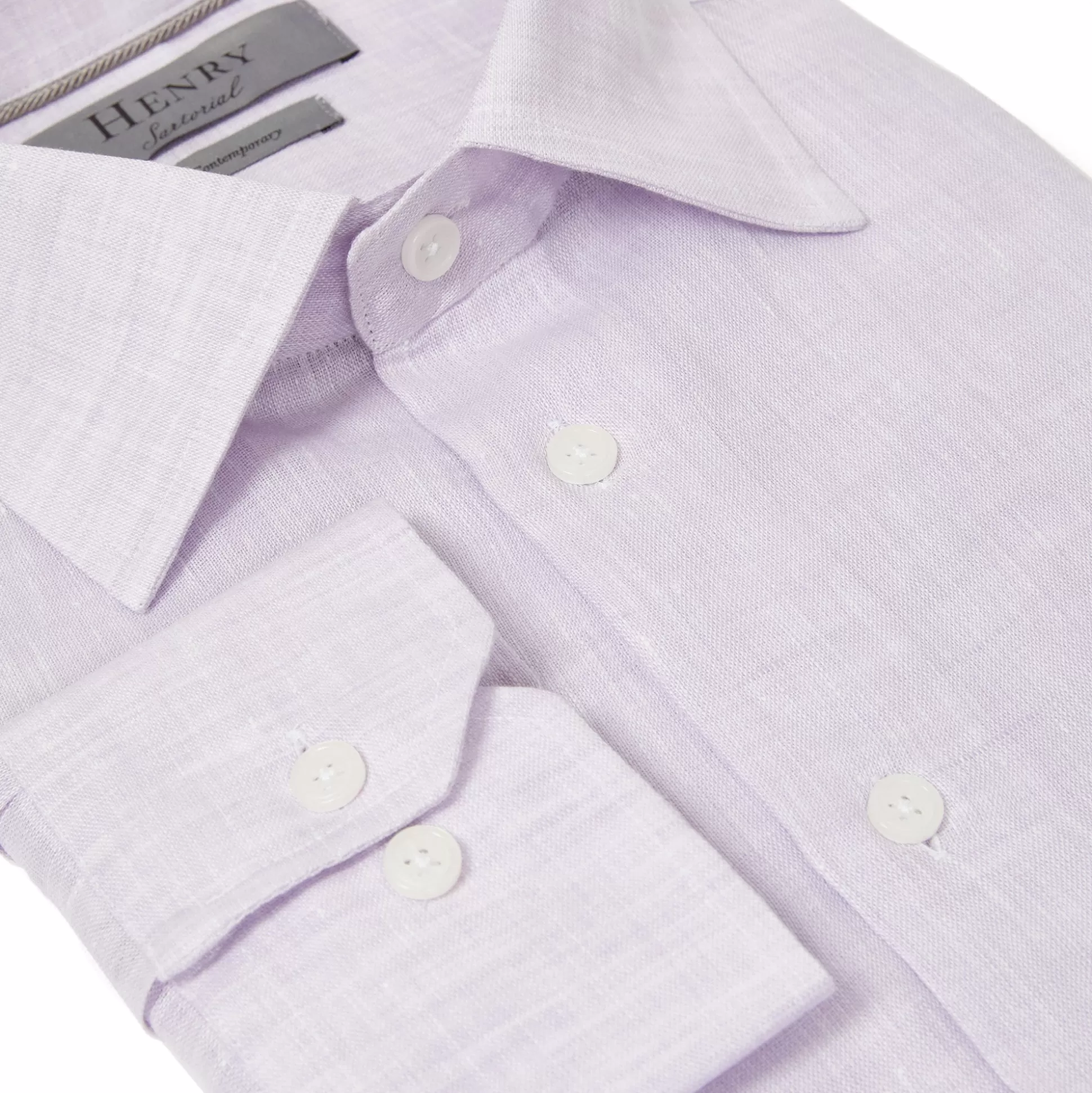 Best Sale Henry Bucks HENRY SARTORIAL Linen Shirt LAVENDER LAVENDER SC