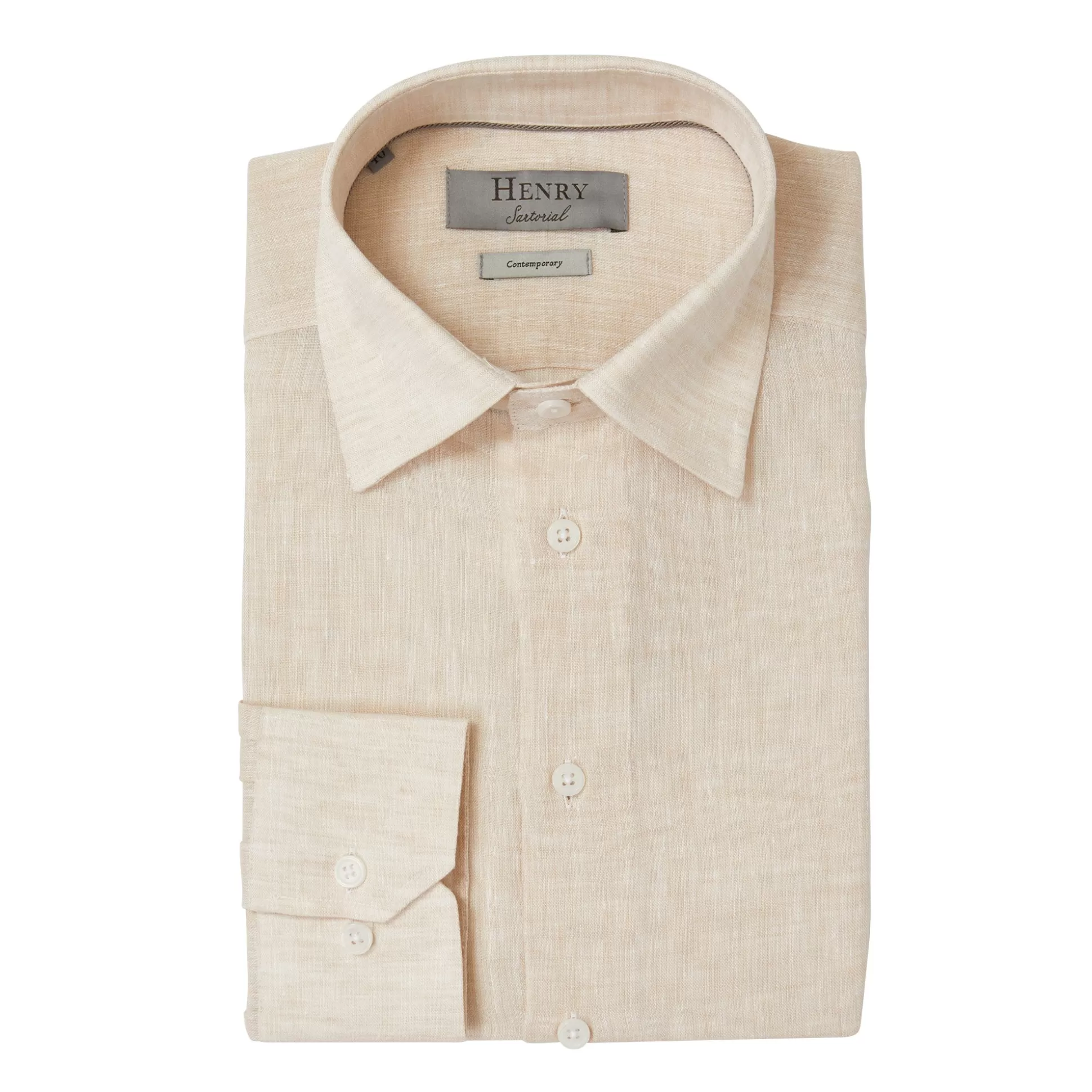 Hot Henry Bucks HENRY SARTORIAL Linen Shirt NATURAL NATURAL SC