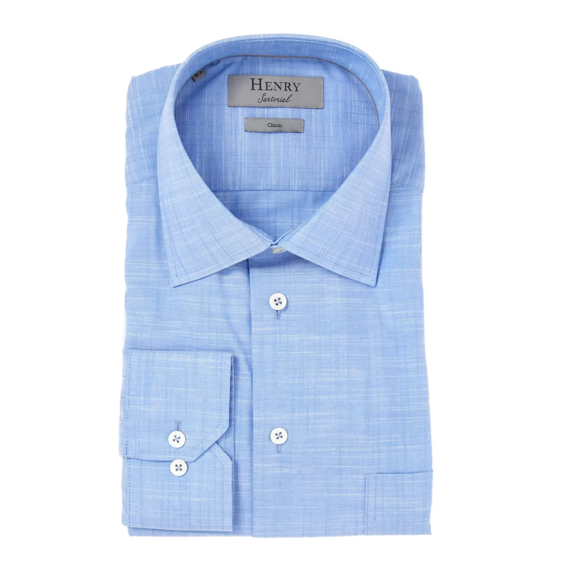 Best Henry Bucks HENRY SARTORIAL Linen Textured Shirt Classic SKY