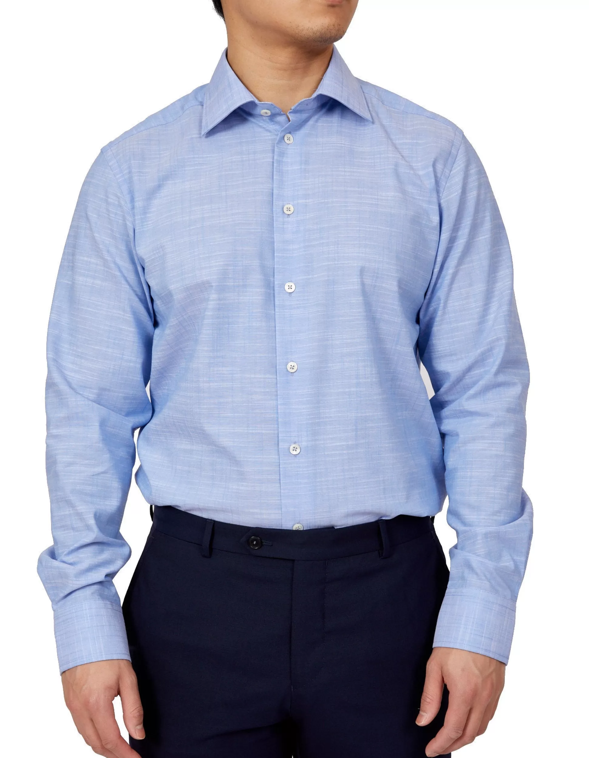 Best Henry Bucks HENRY SARTORIAL Linen Textured Shirt Classic SKY