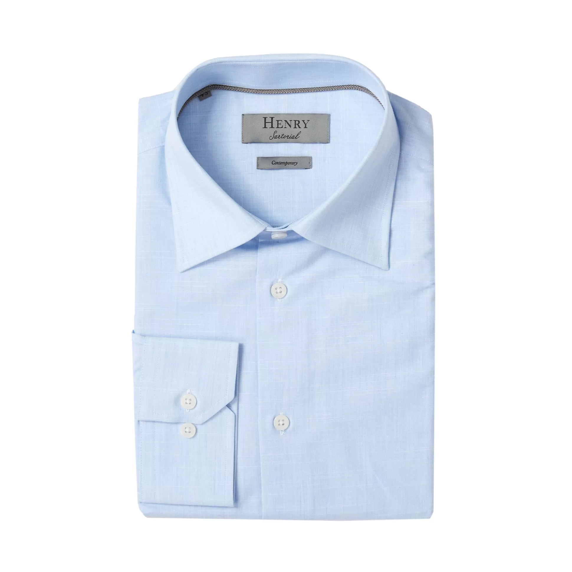 Best Henry Bucks HENRY SARTORIAL Linen Textured Shirt SKY SKY SC