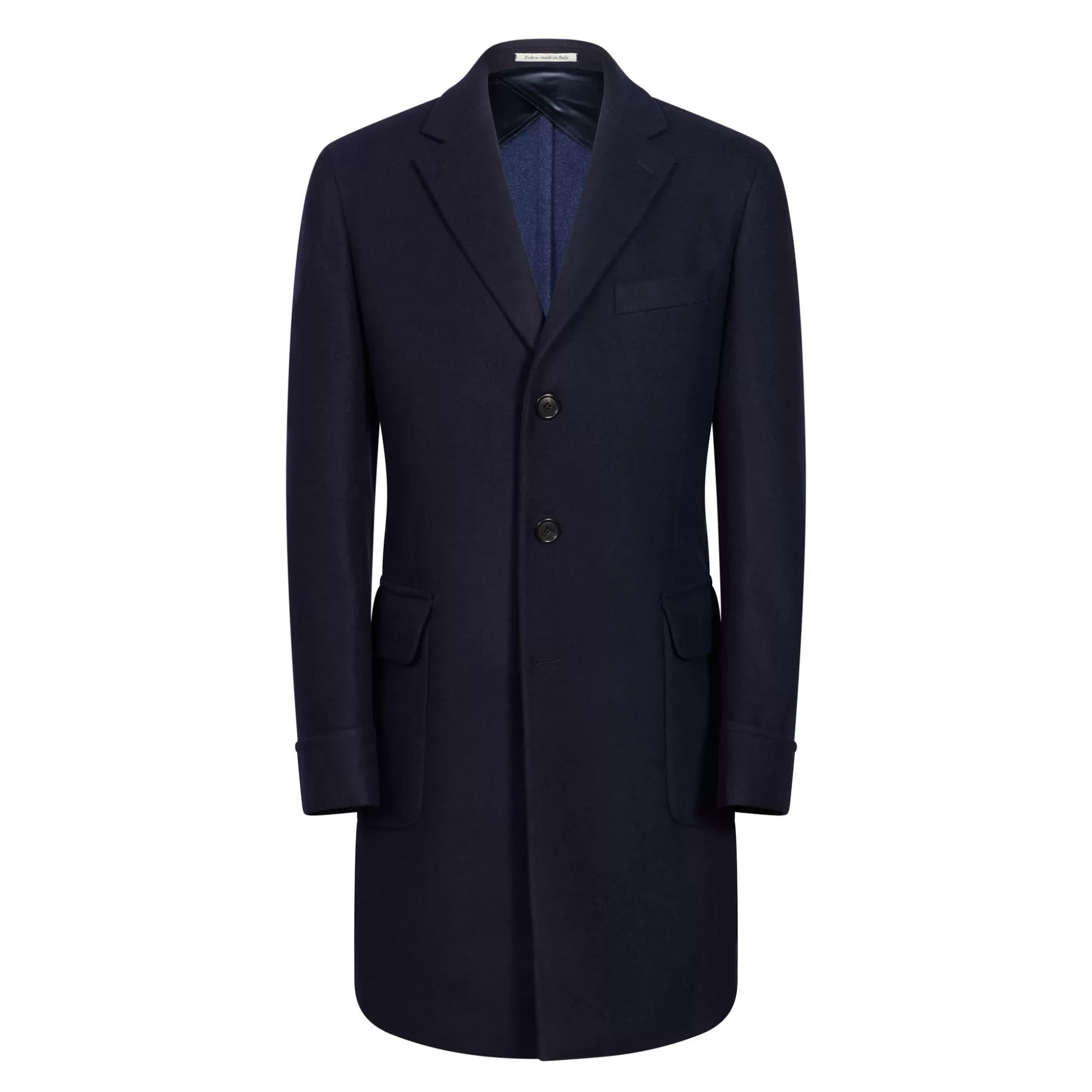 Clearance Henry Bucks HENRY SARTORIAL Loro Piana Single Breasted Cashmere Overcoat NAVY