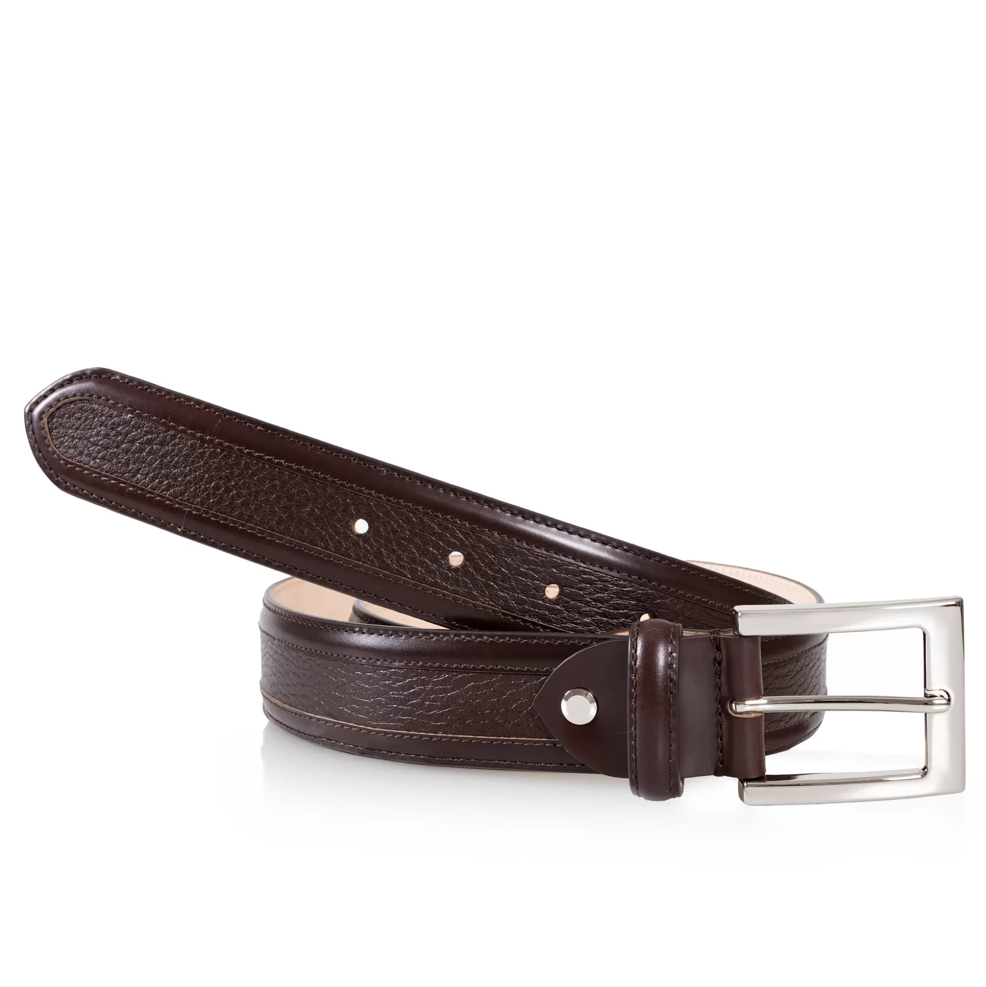 Fashion Henry Bucks HENRY SARTORIAL Marsden Two-Tone Belt DARK BROWN