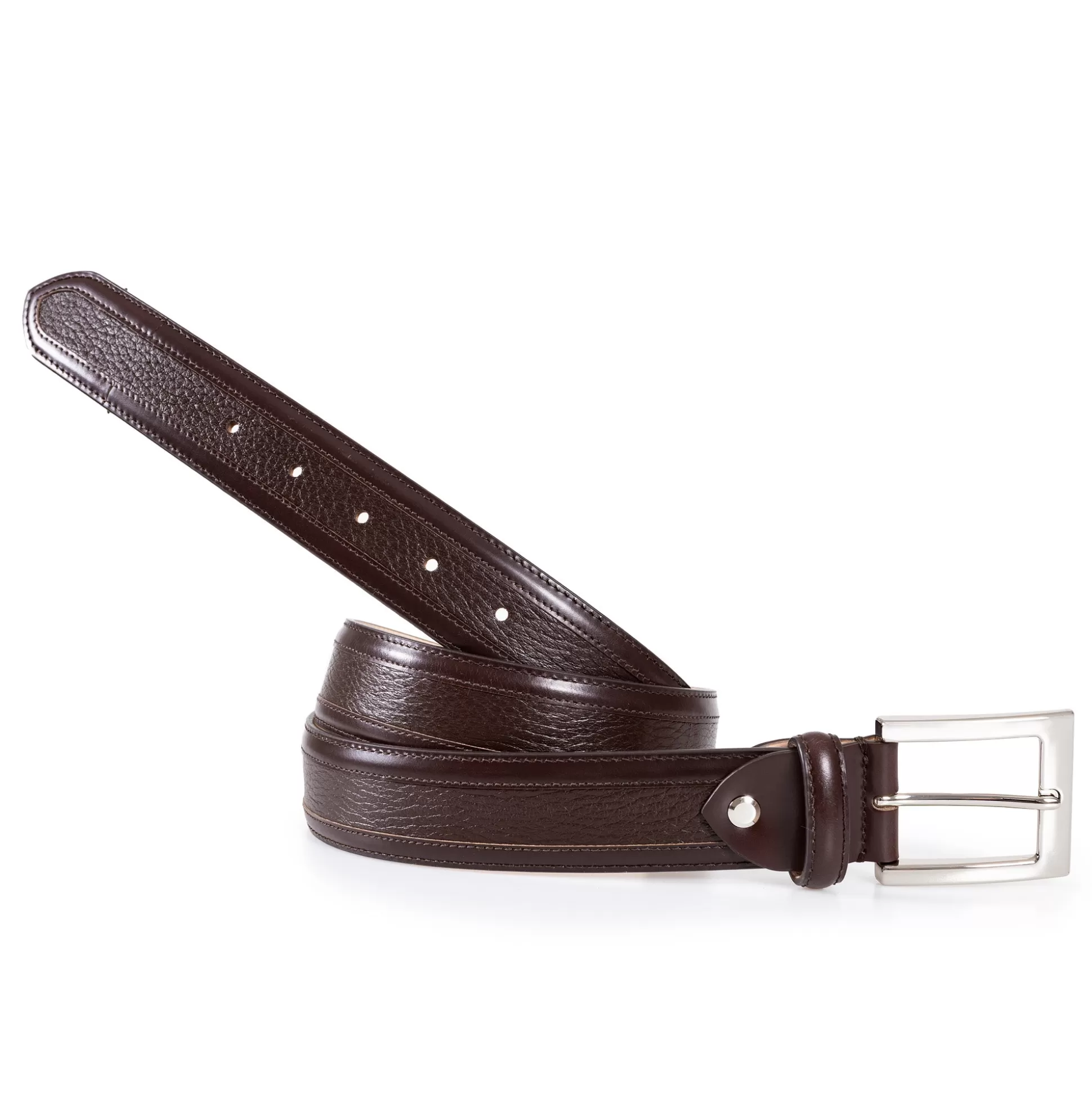 Fashion Henry Bucks HENRY SARTORIAL Marsden Two-Tone Belt DARK BROWN