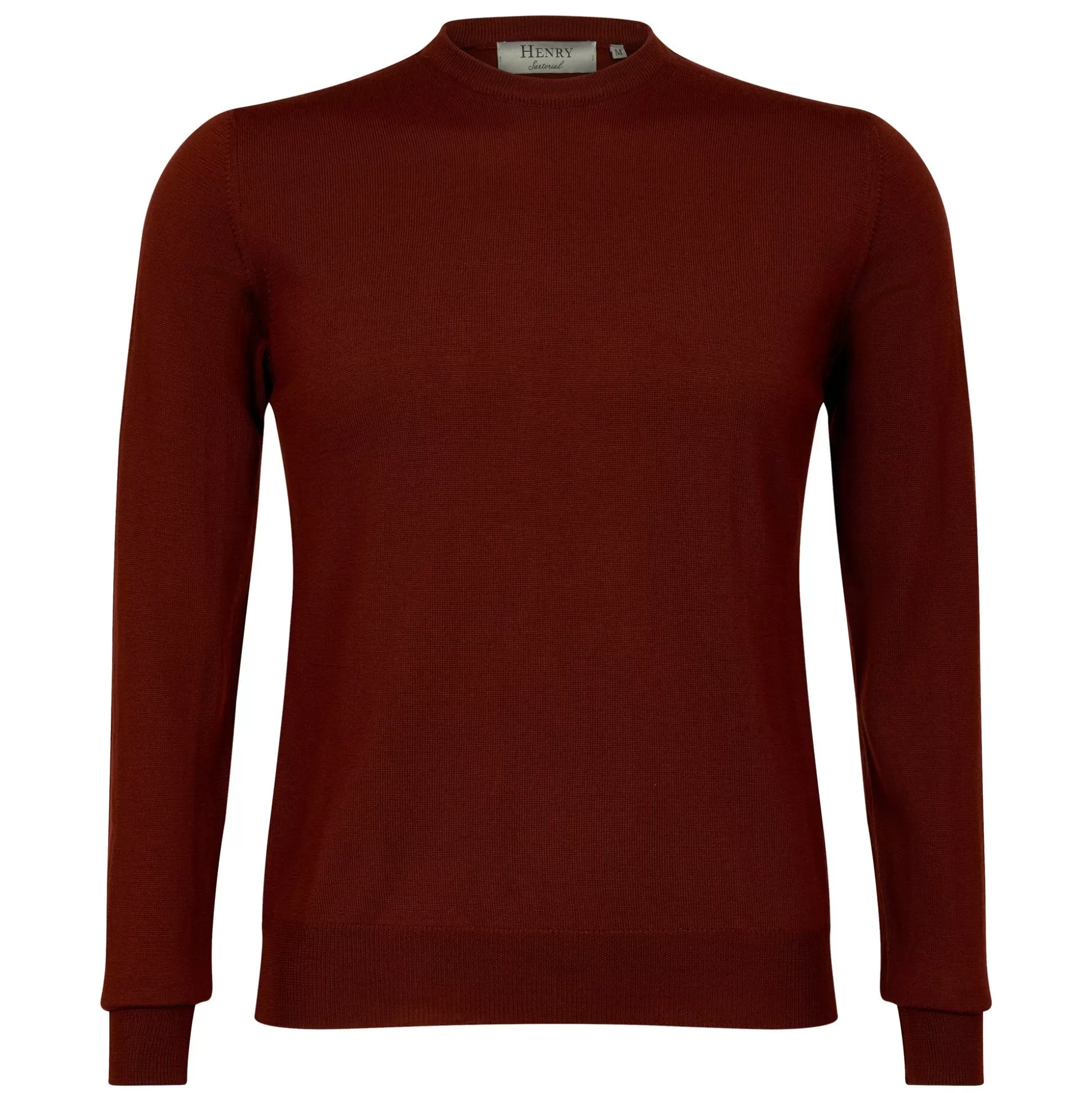 Flash Sale Henry Bucks HENRY SARTORIAL Merino Crew Neck Knit MAROON