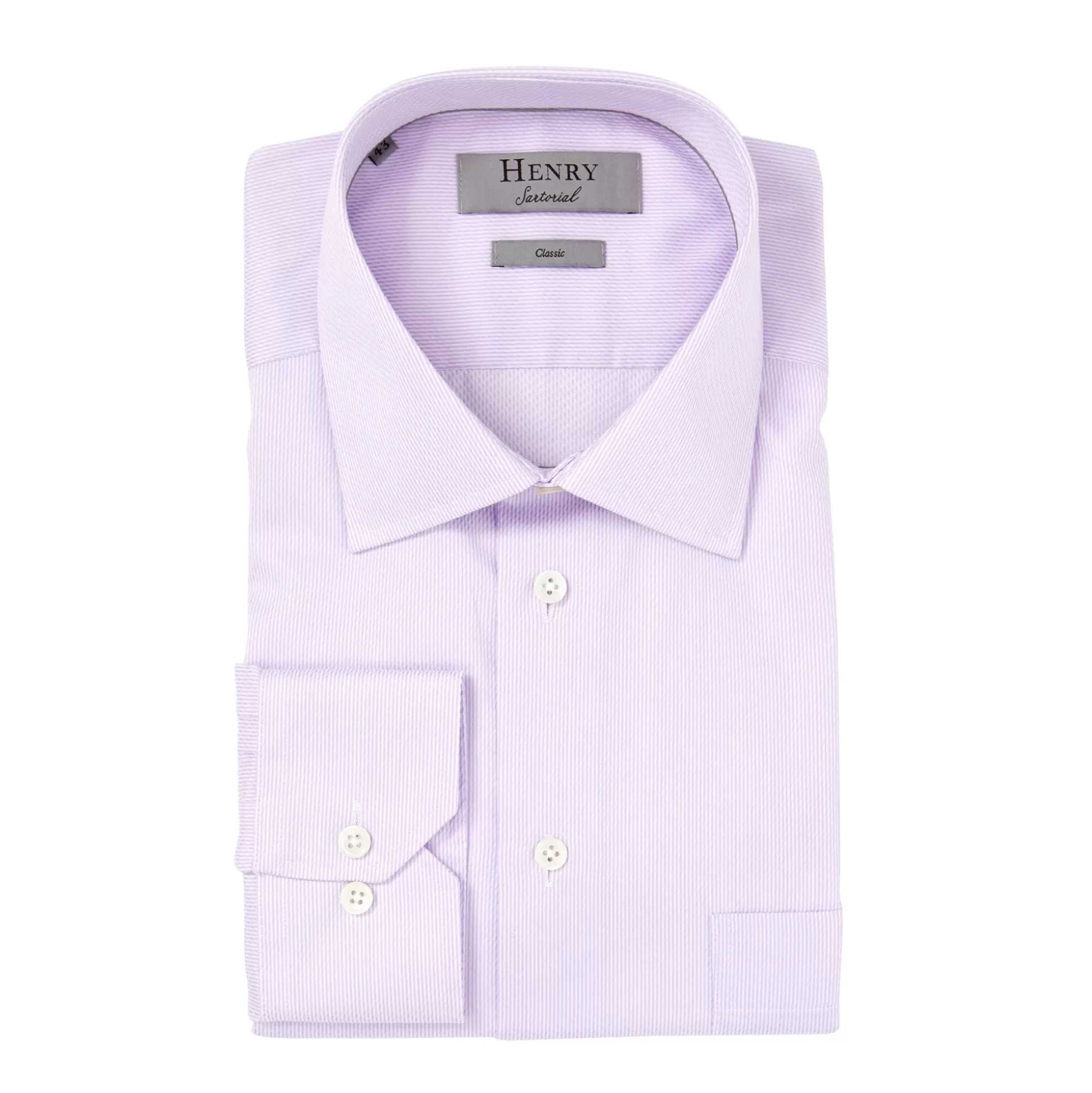 New Henry Bucks HENRY SARTORIAL Micro Stripe Shirt Classic LILAC