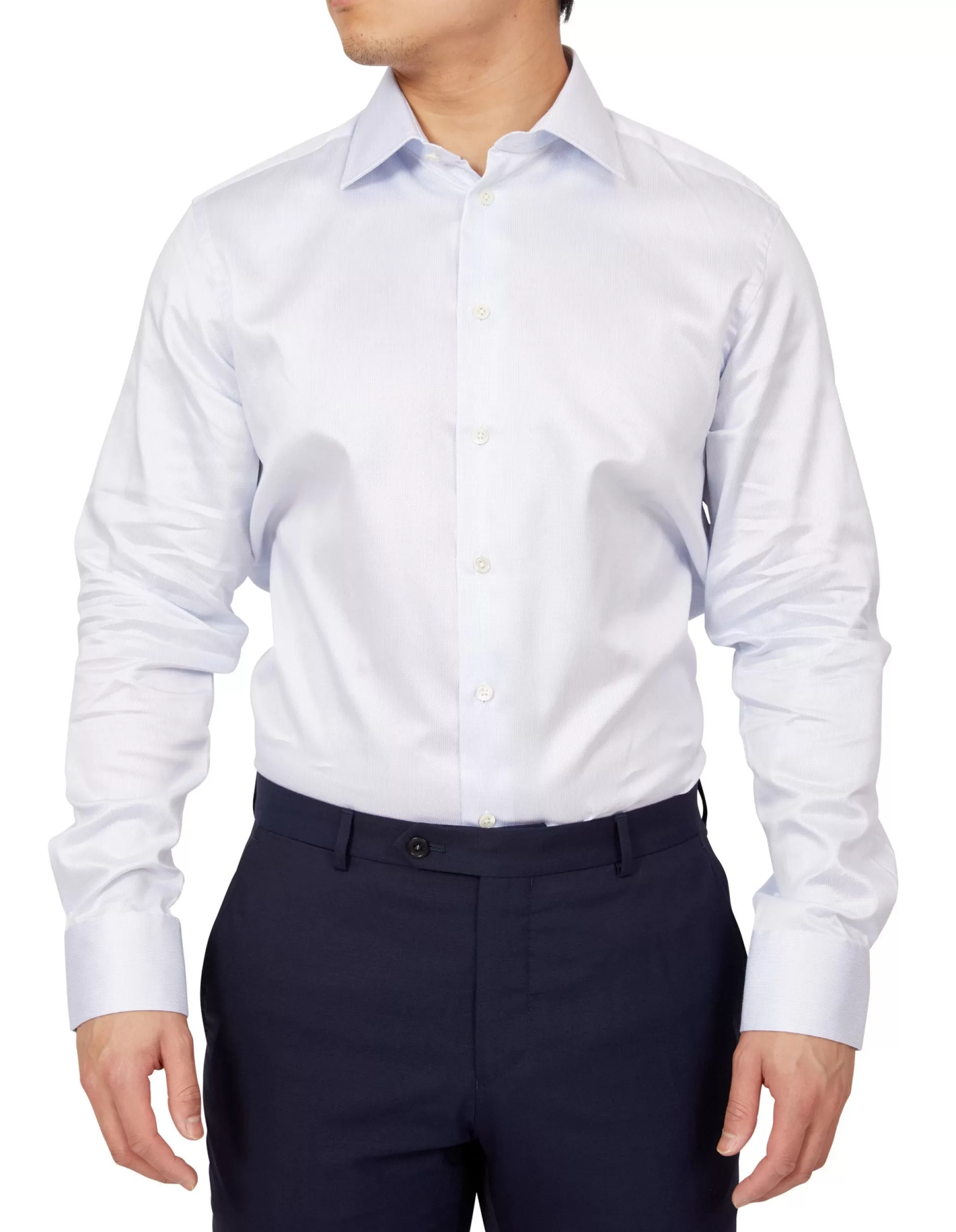 Shop Henry Bucks HENRY SARTORIAL Micro Stripe Shirt Classic SKY