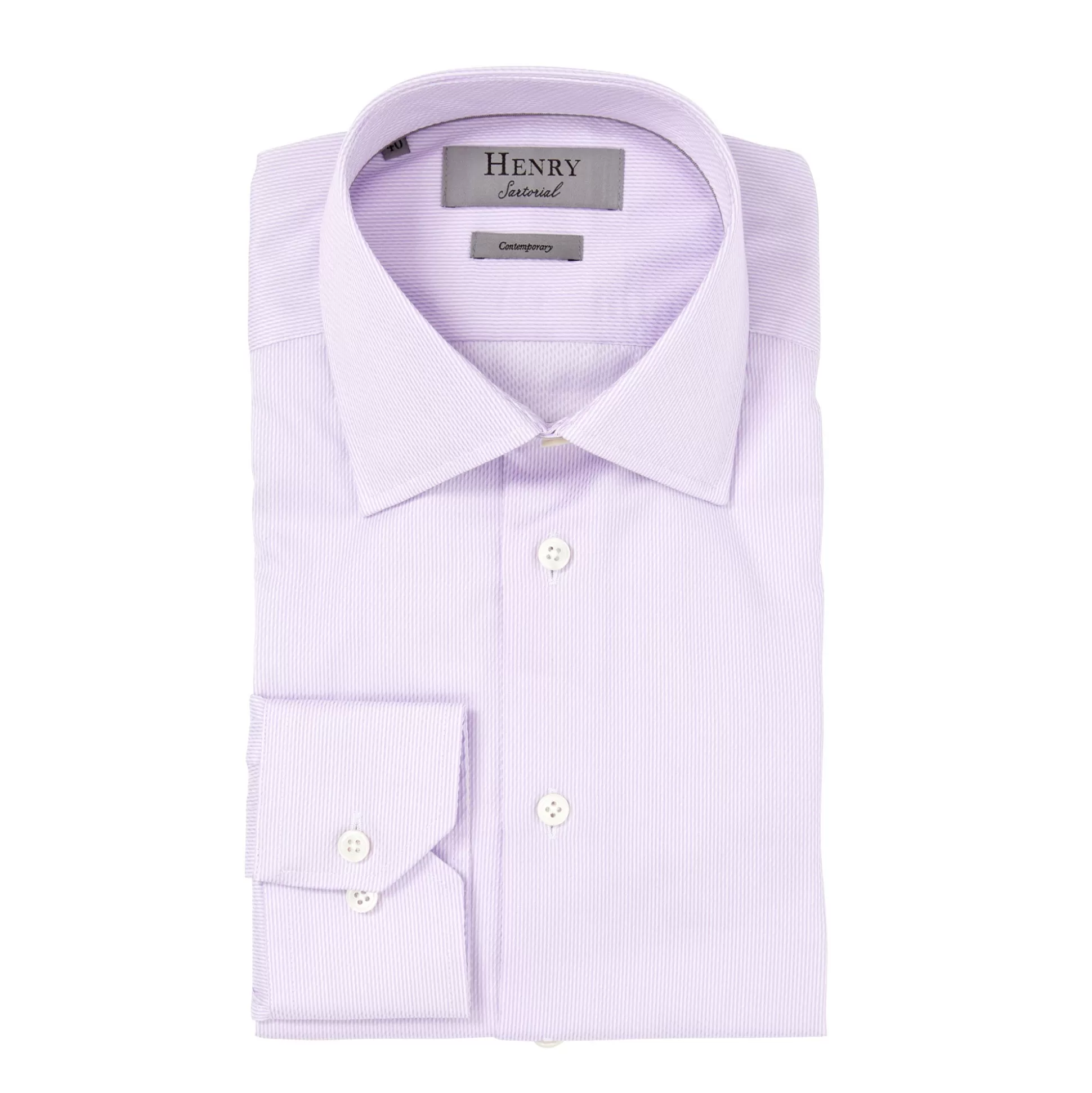 Sale Henry Bucks HENRY SARTORIAL Micro Stripe Shirt Contemporary LILAC