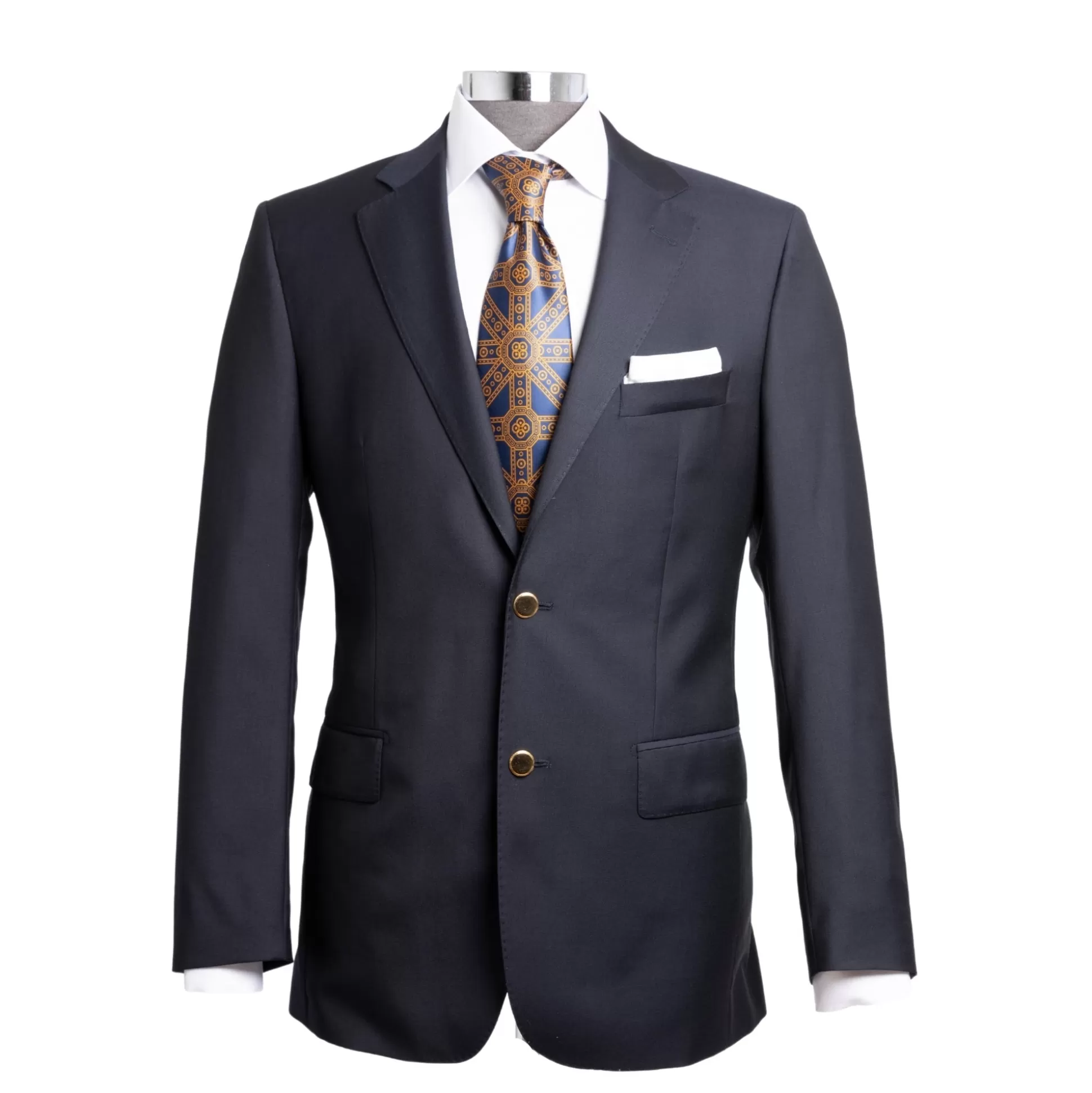 Discount Henry Bucks HENRY SARTORIAL Milan Notch Lapel Zegna Fabric Travel Plain Twill Blazer NAVY REG
