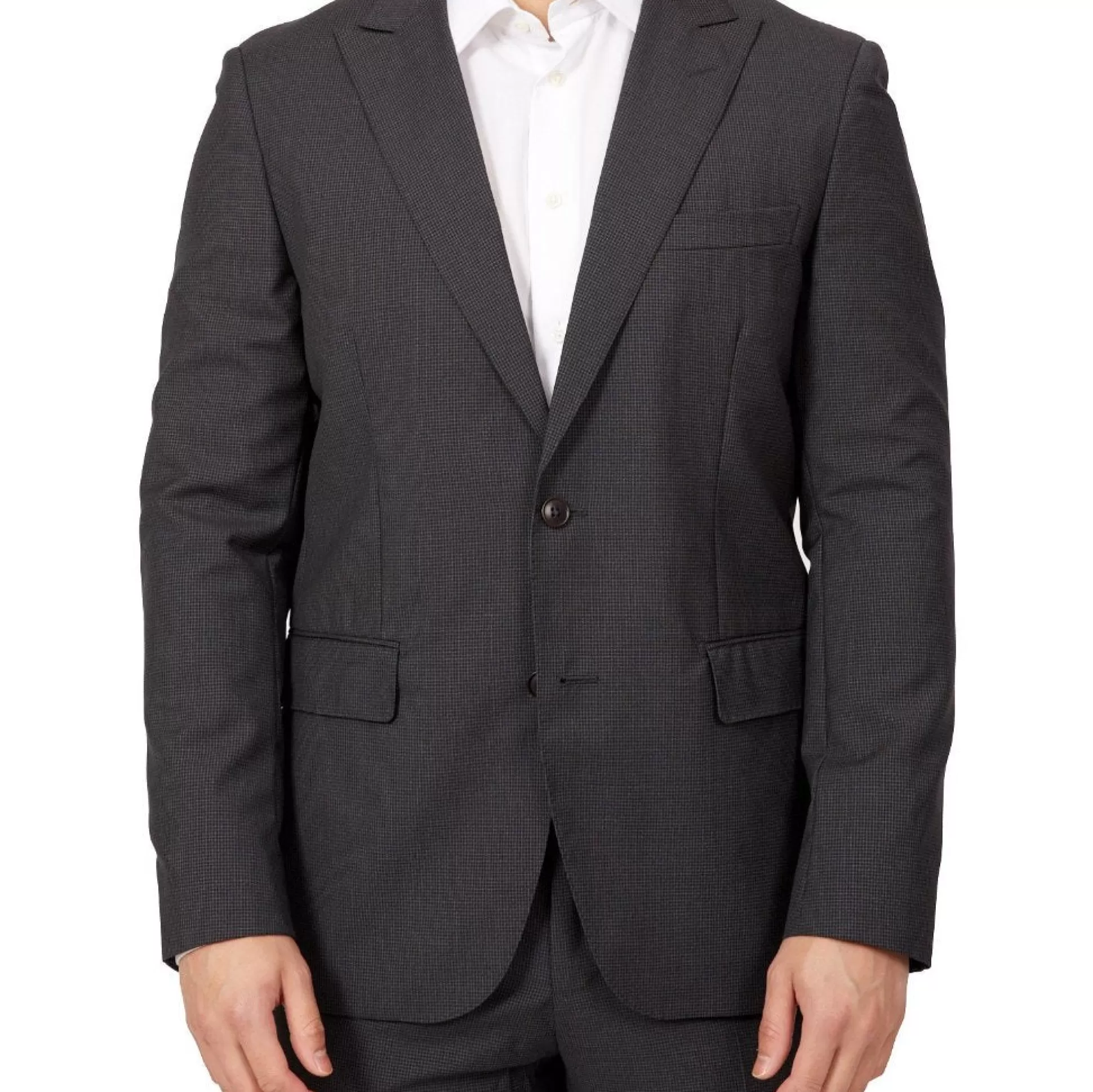 Outlet Henry Bucks HENRY SARTORIAL Peak Lapel Micro Check Suit GREY REG