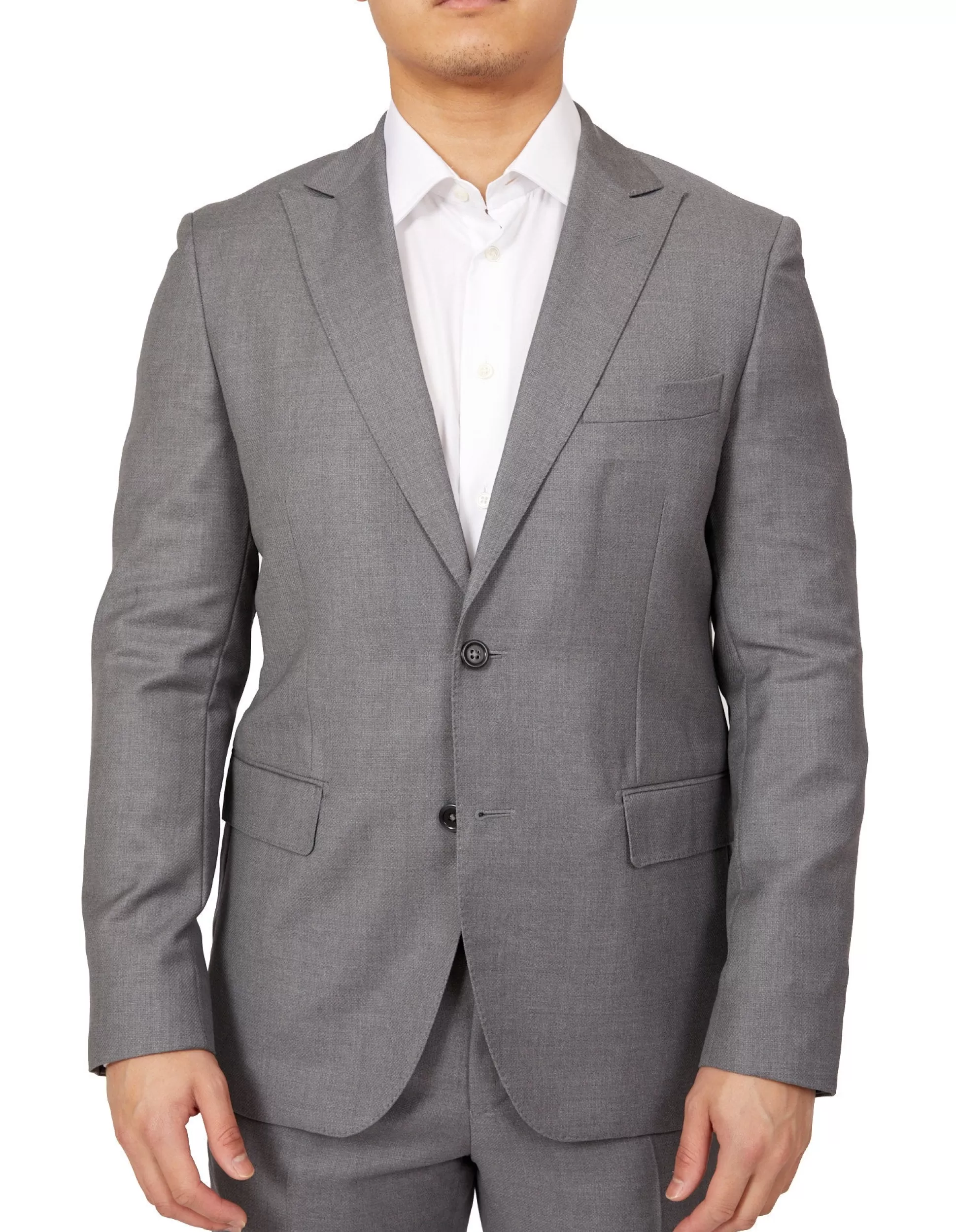 Sale Henry Bucks HENRY SARTORIAL Peak Lapel Micro Weave Suit GREY LG